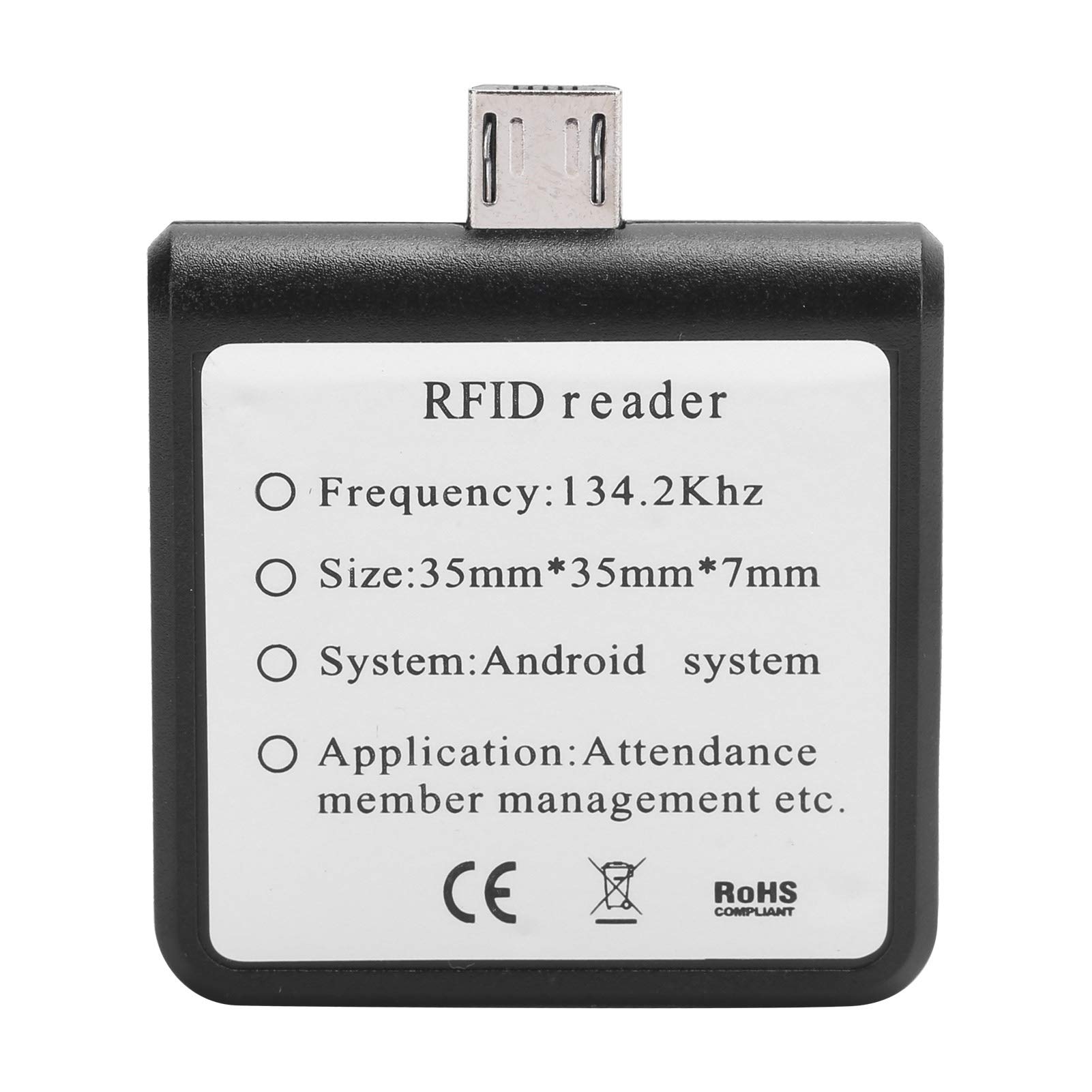 W86 Tragbarer Micro-USB-Handy-Kartenleser für, Kleiner und Zuverlässiger -ID-Leser für das Tierhaltungsmanagement, ABS-Material (Schwarz)