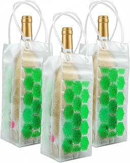 Kühltasche für Weinflaschen, transparent, 3 Stück (grün)