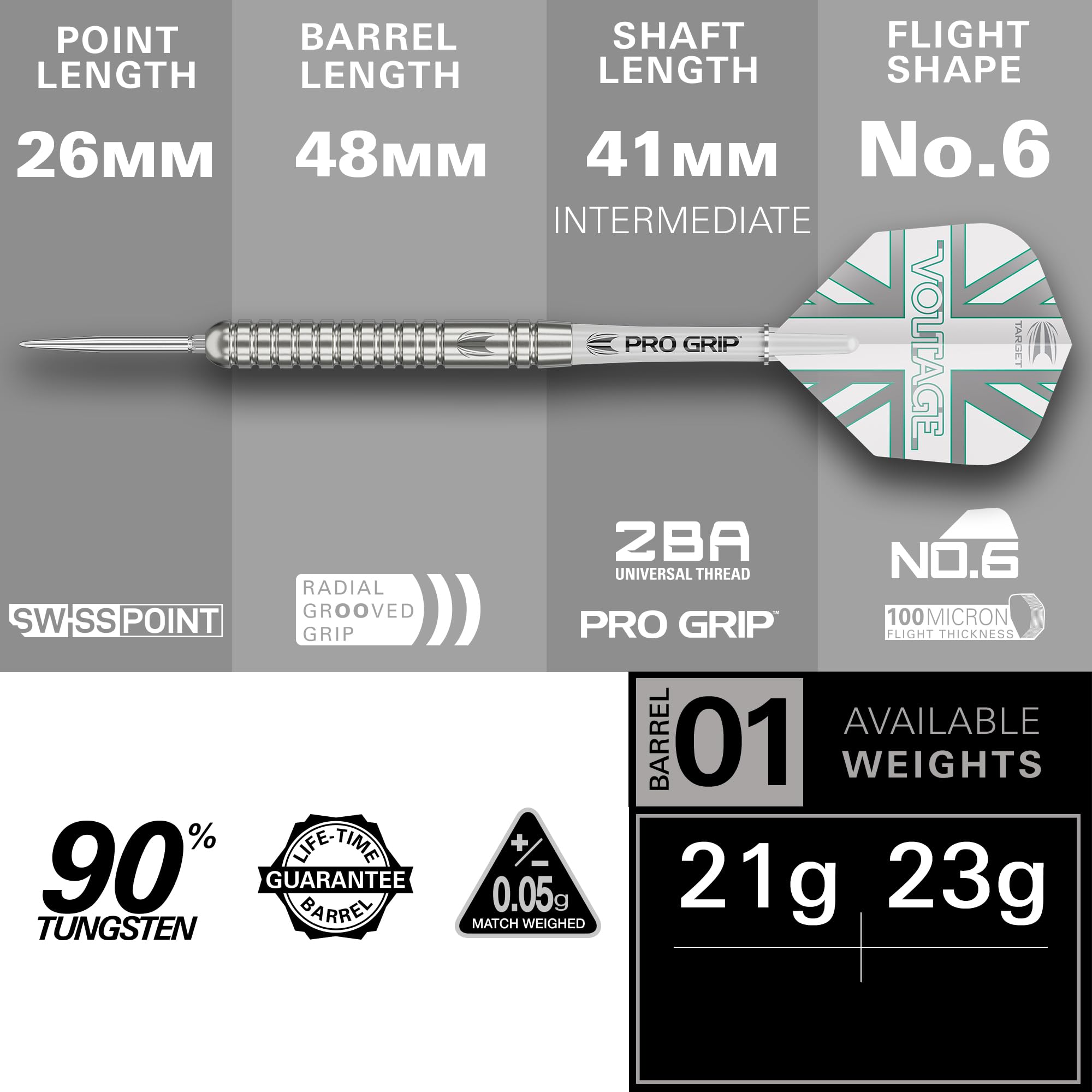 Target Darts Rob Cross Generation 1 Steel Tip Darts, Zestaw