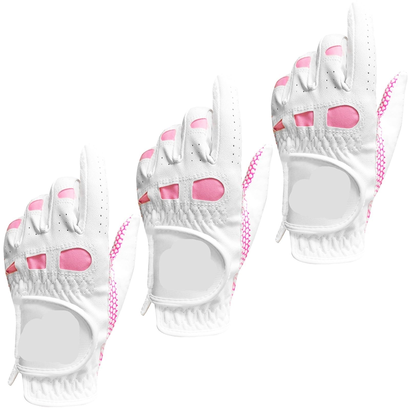 Golfhandschuhe for Damen, for die Linke Hand, rutschfest, atmungsaktiv, 3er-Pack, Damenhandschuh for Rechtshänder