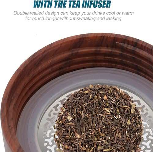 Miniatura 3 de Botella de té de vidrio con infusor de 10.1 fl oz, infusor de té portátil, colador de té de vidrio, vaso de té a prueba de fugas, vaso para viajes