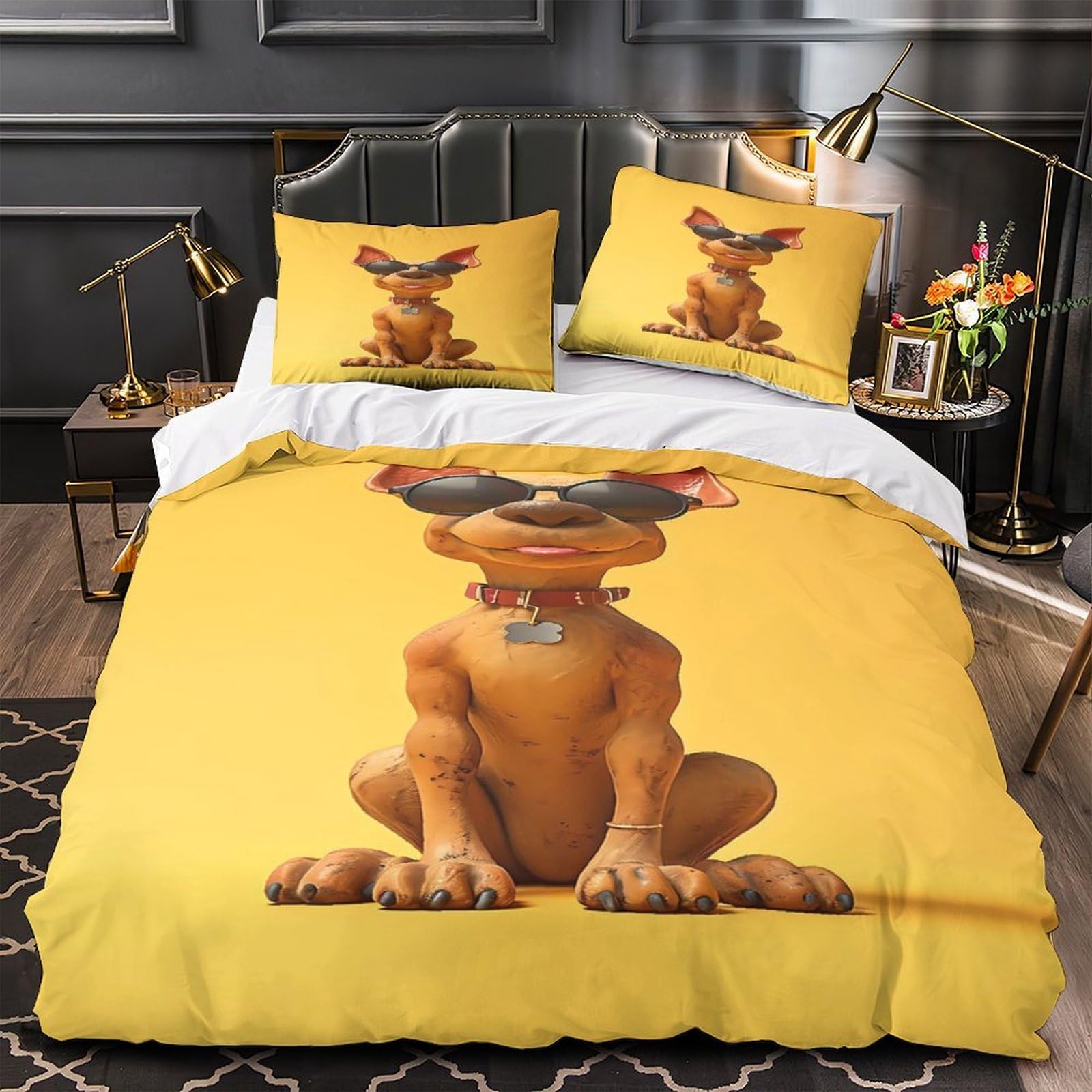 Housse de couette 3D effet king size au tissage ultra doux
