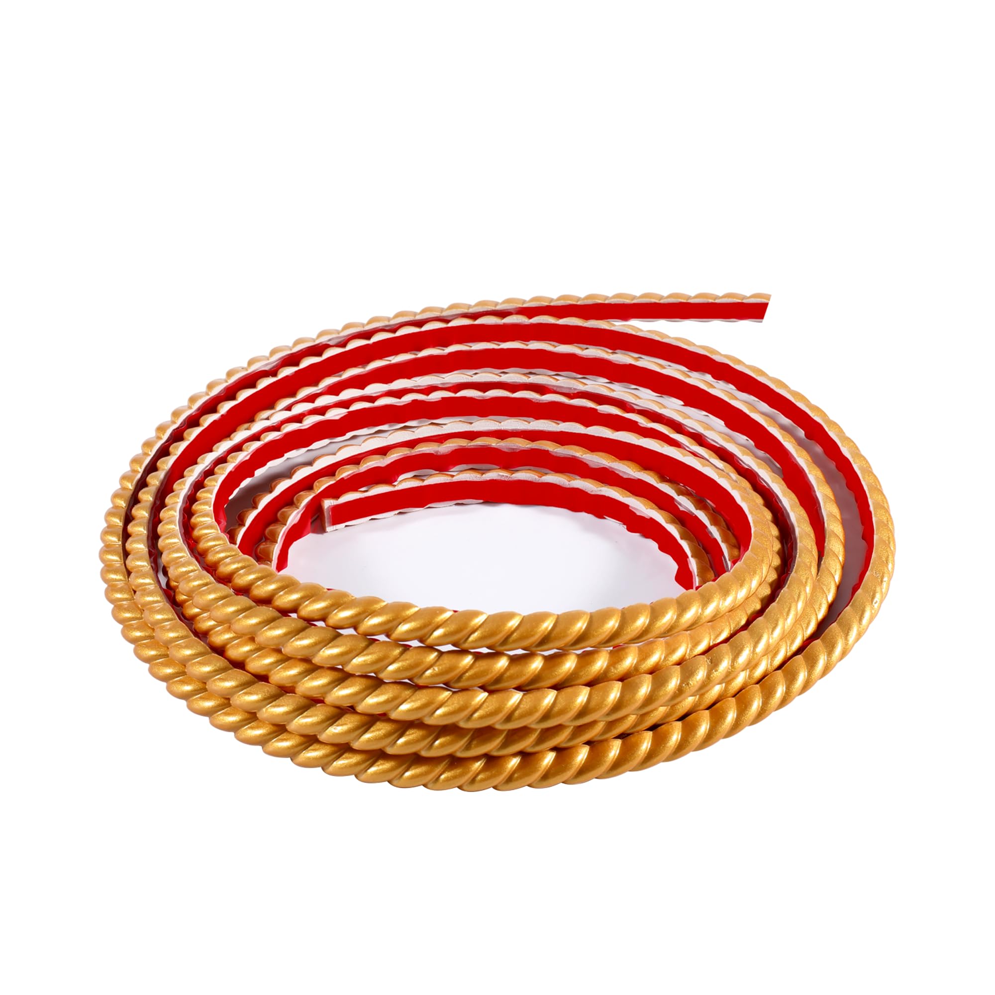 5M Bande Décorative Adhésive PVC, Bordure de Papier Peint Carrelage, Décoration pour Cadre de Miroir,Armoire,Meuble,Mur,Plafond Moulure de Finition Décorative Murale(10mm, Doré)