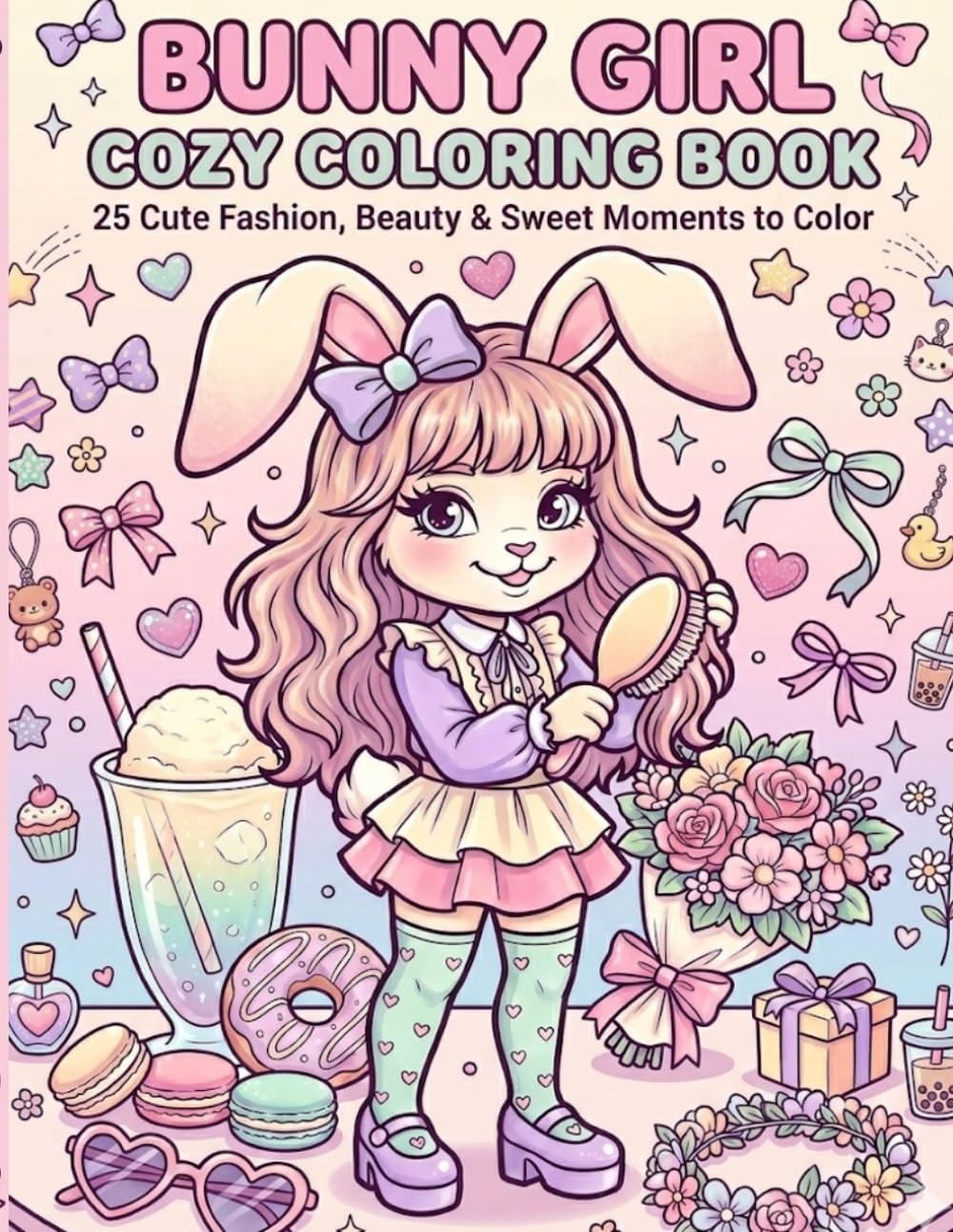 Bunny Girl Cozy Coloring Book: 25 Cute Fashion, Beauty & Sweet Moments to Color