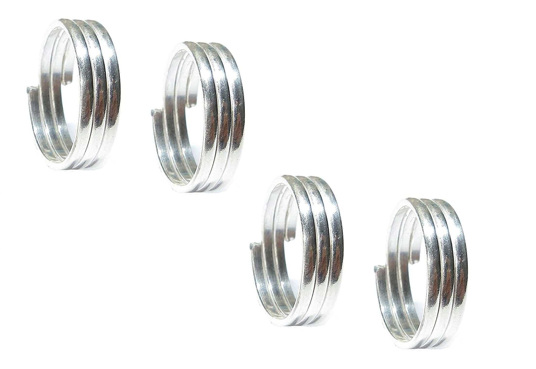 a-one collection Fashion Accessories Toe Ring Sterling Silver Abstract Pattern Design Toe Ring Adjustable Jewelry for Women. Set of 2 Pairs Toerings. (015-2PAIRS-picture-35