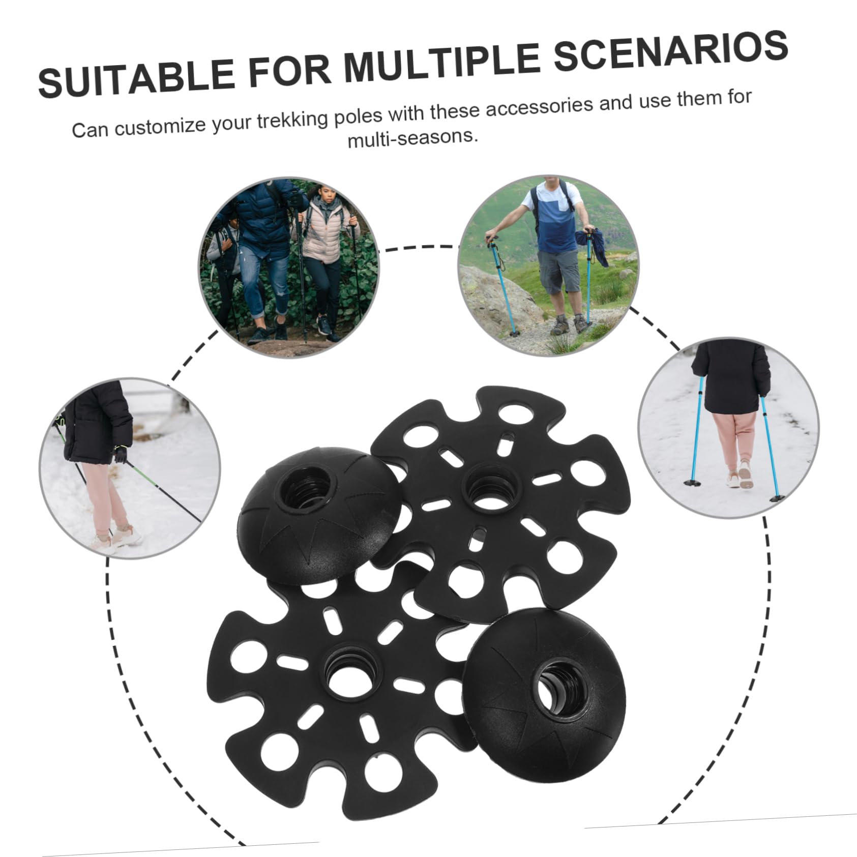 4pièces Embouts Antidérapants pour Bâtons De Randonnée Et Canne Accessoires De Trekking pour Activités Extérieures