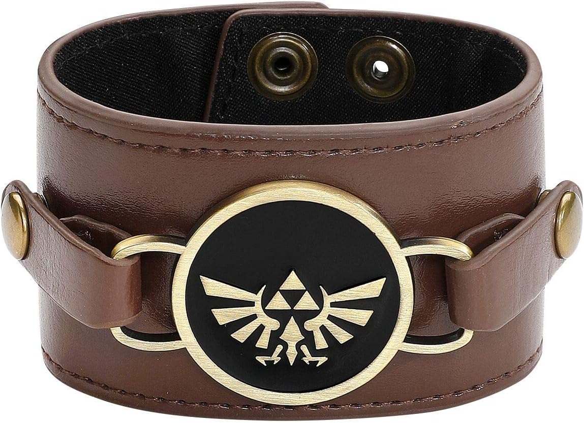 The Legend of Zelda Double Sided Charm Wristband Imitation Leather Bracelet Brown