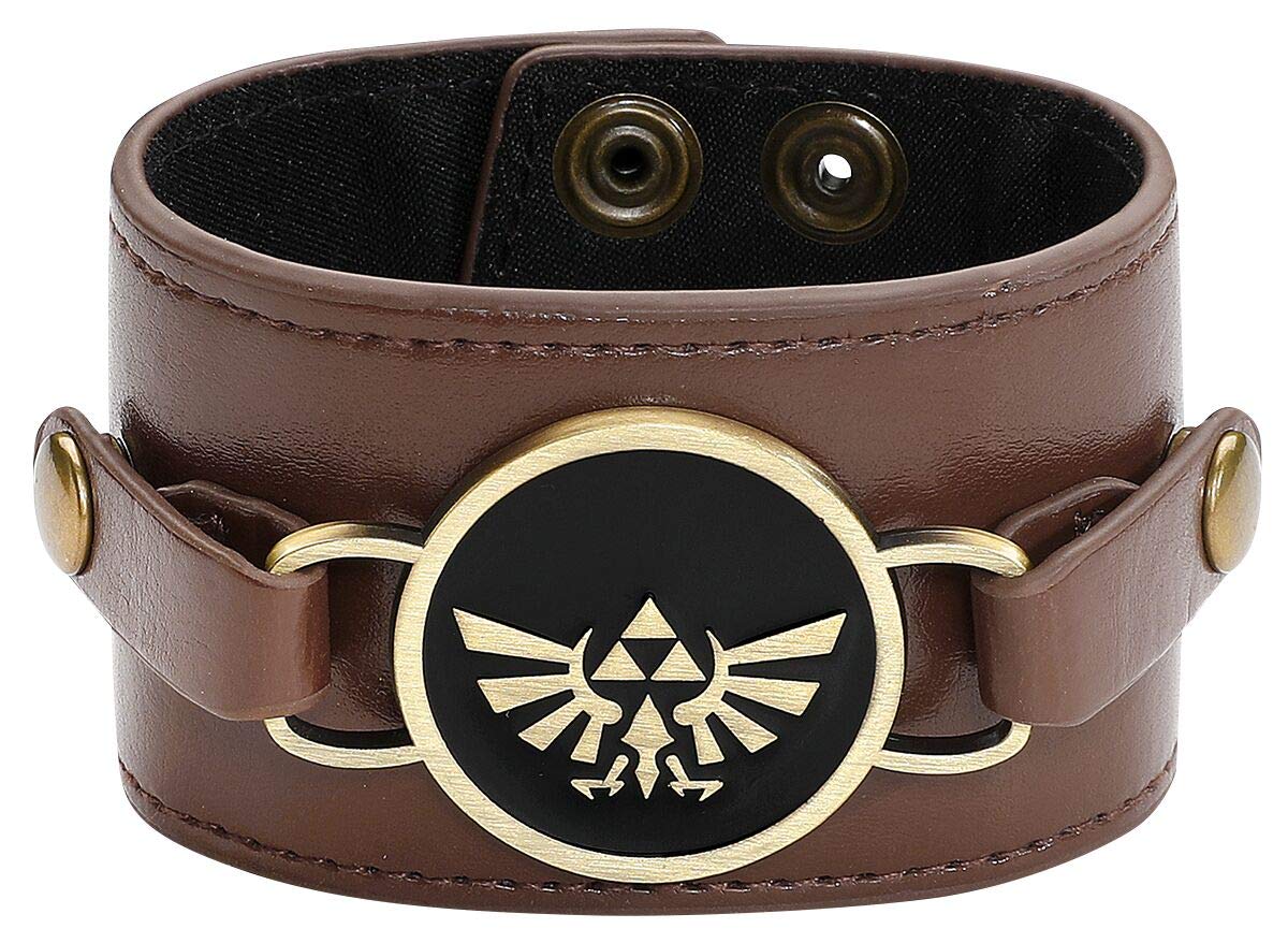 The Legend of Zelda Double Sided Charm Wristband Imitation Leather Bracelet Brown
