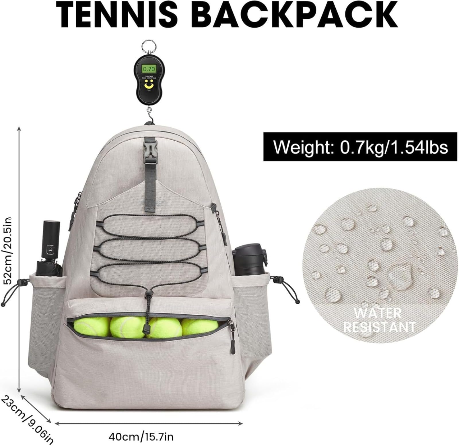 Raquetero Tenis Mochila Mujeres Hombres Bolsa Pickleball 4 Raquetas Compartimento Zapatos Impermeable