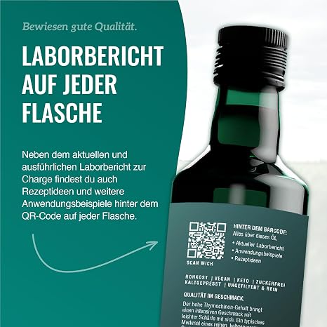 Schwarzkümmelöl ungefiltert Bio kaltgepresst 250ml & ohne Zusatzstoffe – Ägyptisches Black Seed Oil Nigella Kümmelöl mit hohem Thymochinongehalt aus deutscher Ölmanufaktur