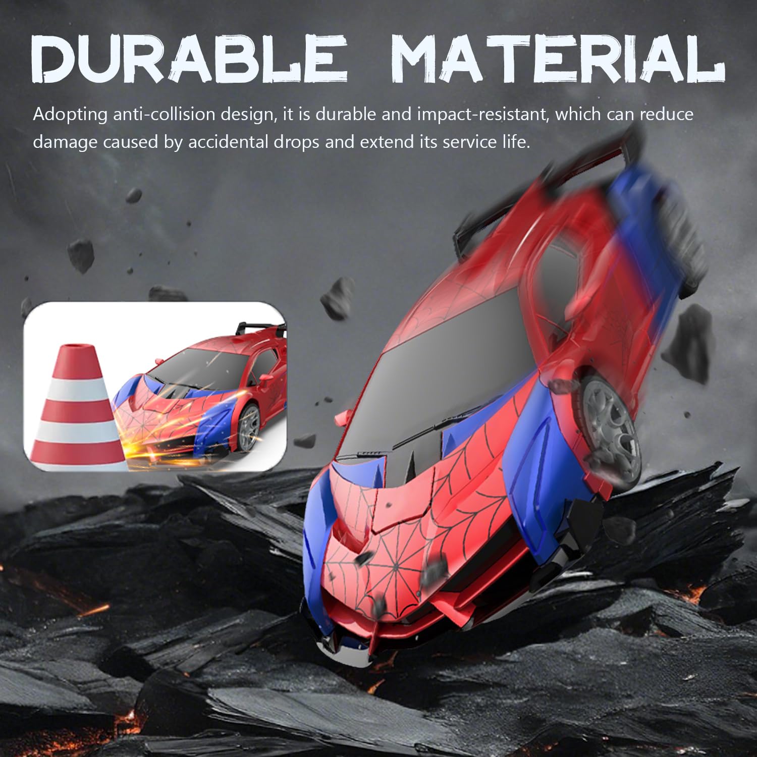 Zabawka samochodowa z pilotem zdalnego sterowania RC Transform SHAREMI od 4 5 6 7 8 9 lat dla chłopców i dziewczynek, 2.4G 360° obrót 2 w 1 robot & samochód z pilotem zdalnego sterowania z pilotem