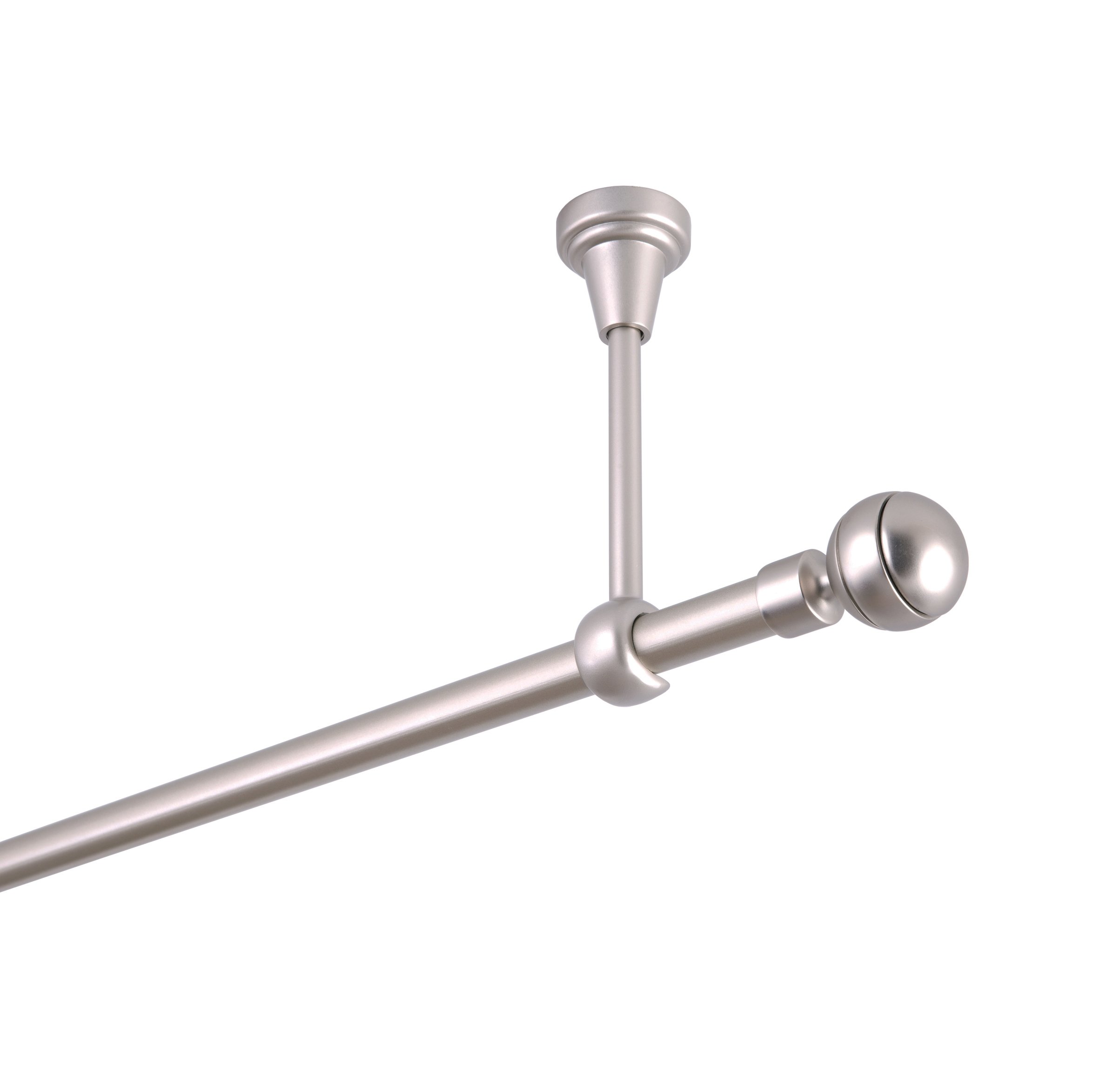 MDEKOR Tringle à rideaux en métal fixation de plafond Chromé mat neuf, 320