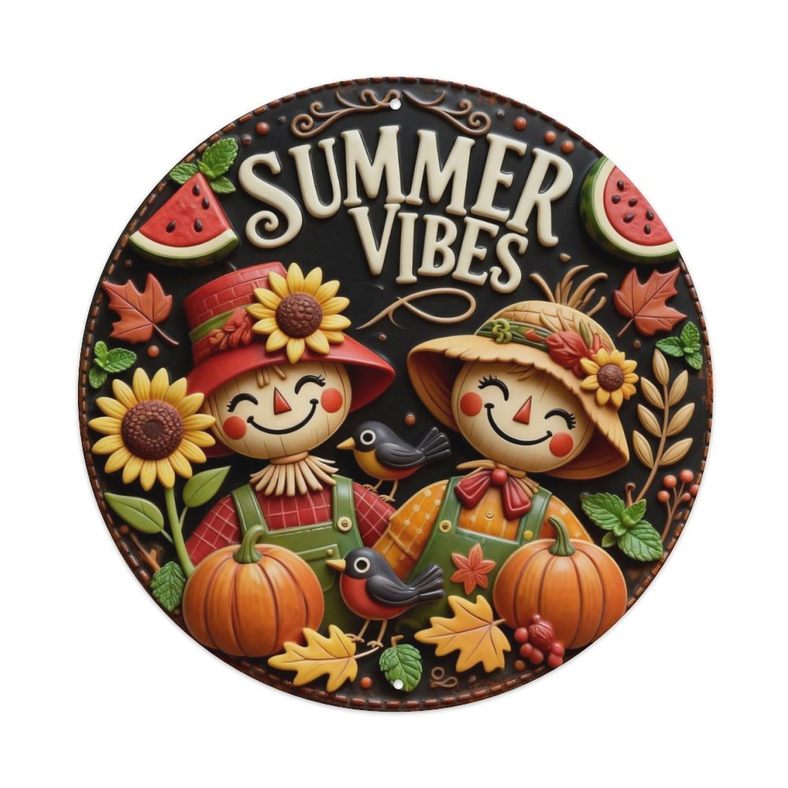 Summer Watermelon Vibes Vintage Tin Sign Metal Tin Sign Plaque