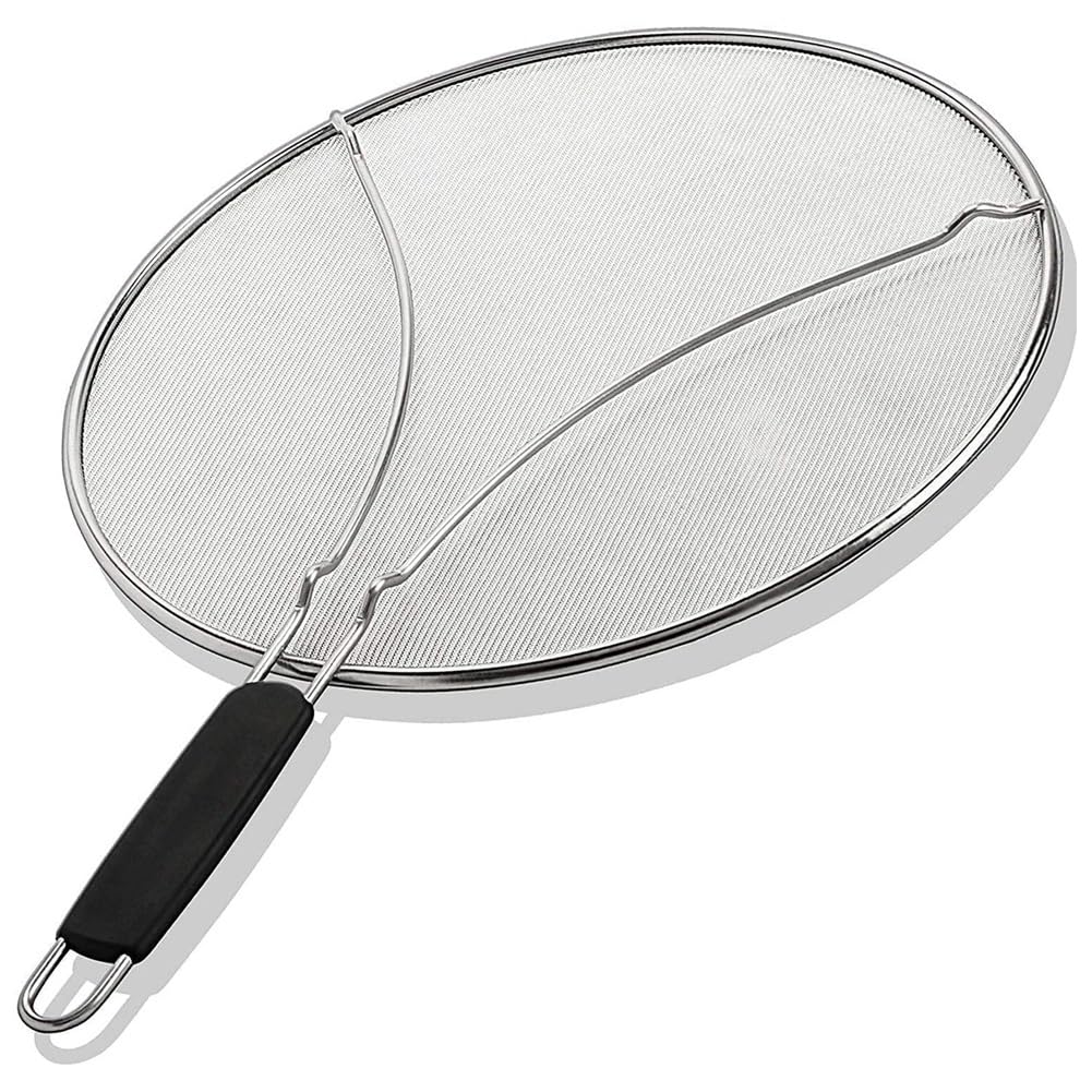 Hndhbfgrt Stainless Steel Grease Splatter Guard Fine Mesh 15-Inch Cover Grease& Oil Splatter Screen for Frying Pan Cooking Pot