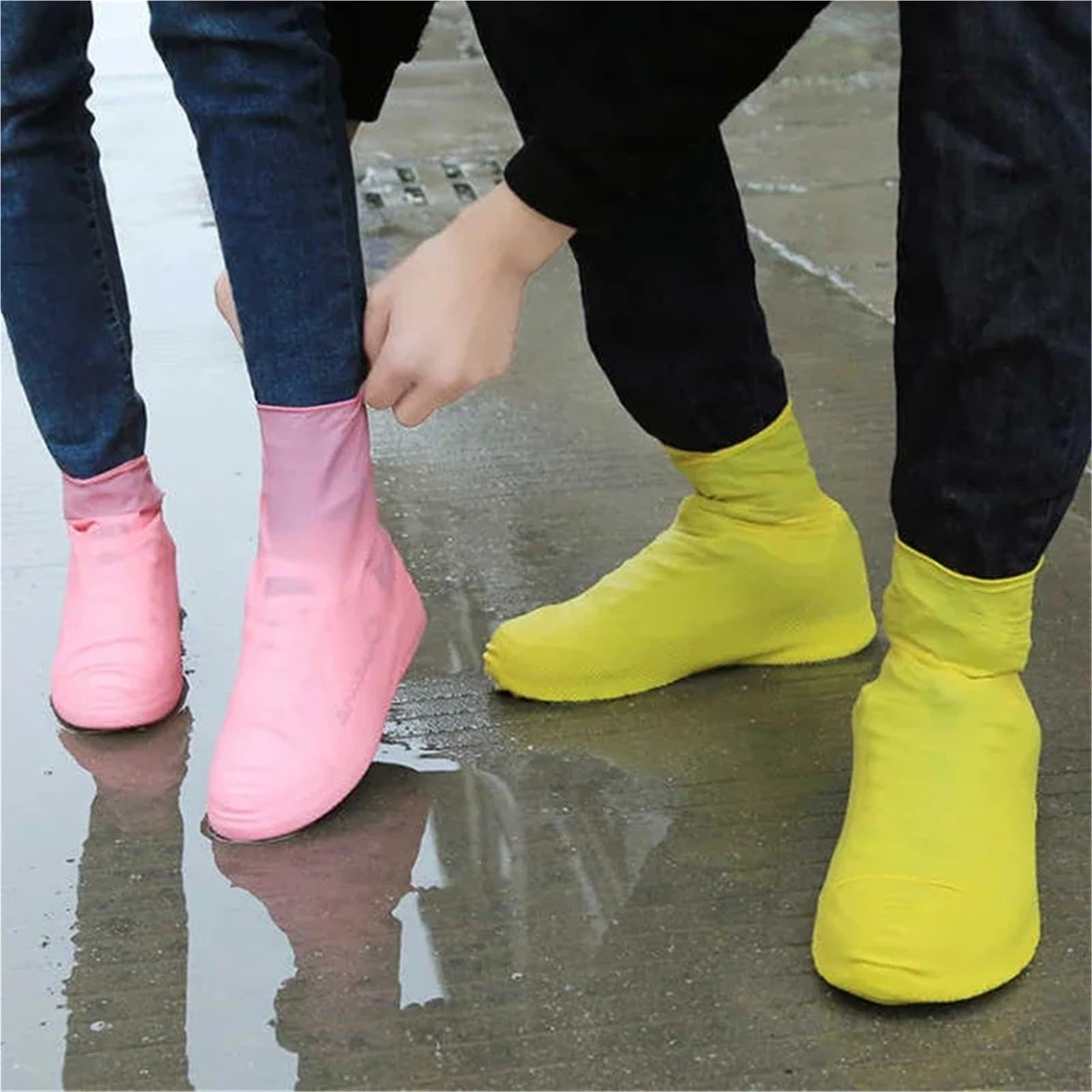 2pcs Waterproof Shoe Covers Silicone Anti-Slip For Outdoor Rainy Day Reusable Cover Per Viaggi Temporali
