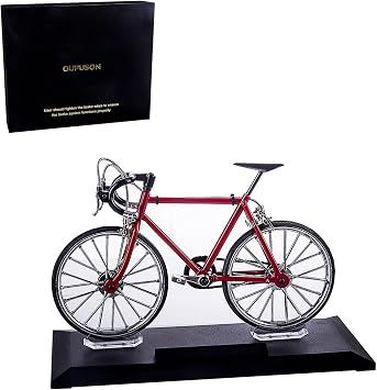Oupuson 18 Scale DIY Bicycle Model Kit Finger Bike Model Metal Mini Mountain Bike Model for Decoration, 0108A