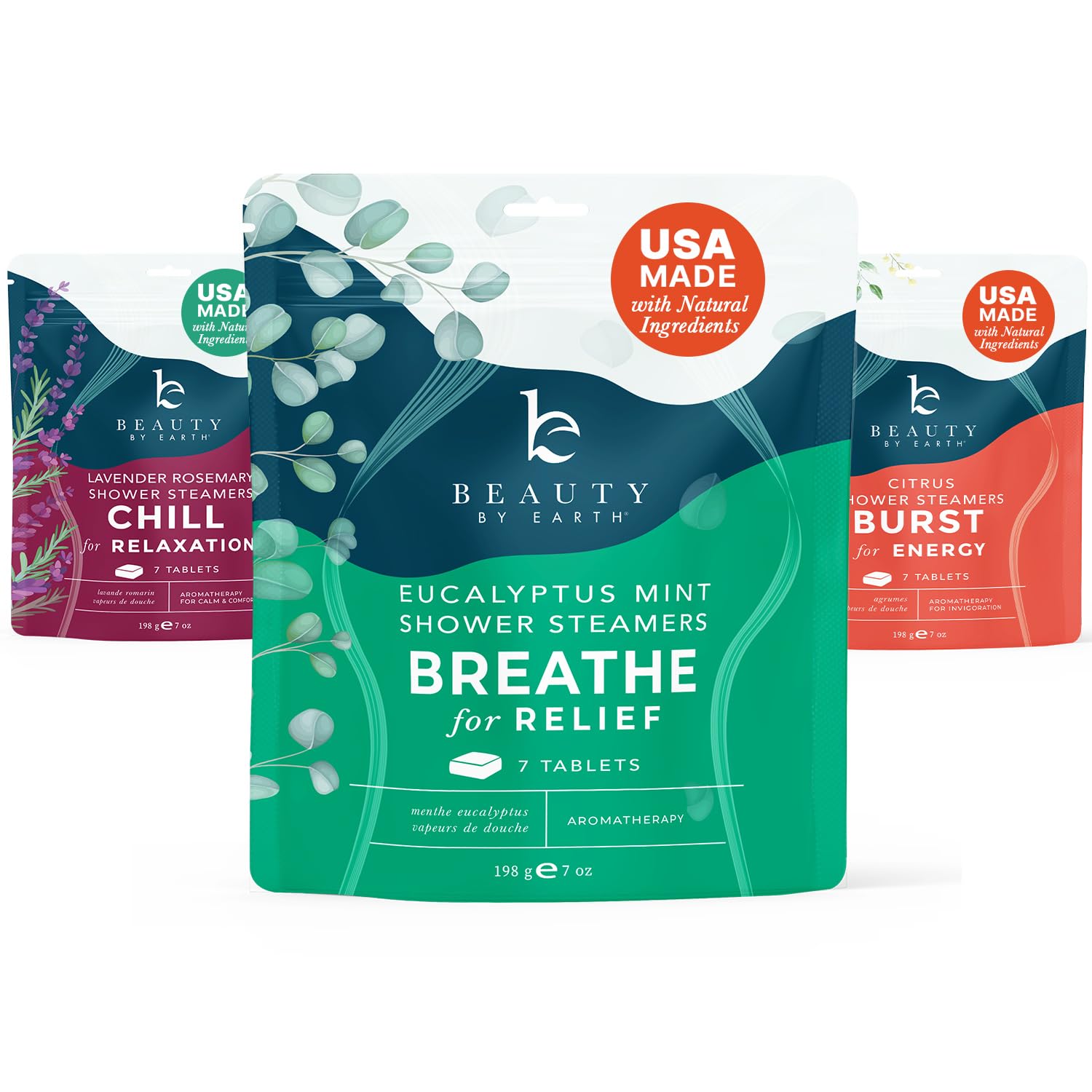 Shower Steamers Aromatherapy - USA Made with Natural Ingredients, Shower Bombs with Essential Oil, Self Care Gifts for Women & Men