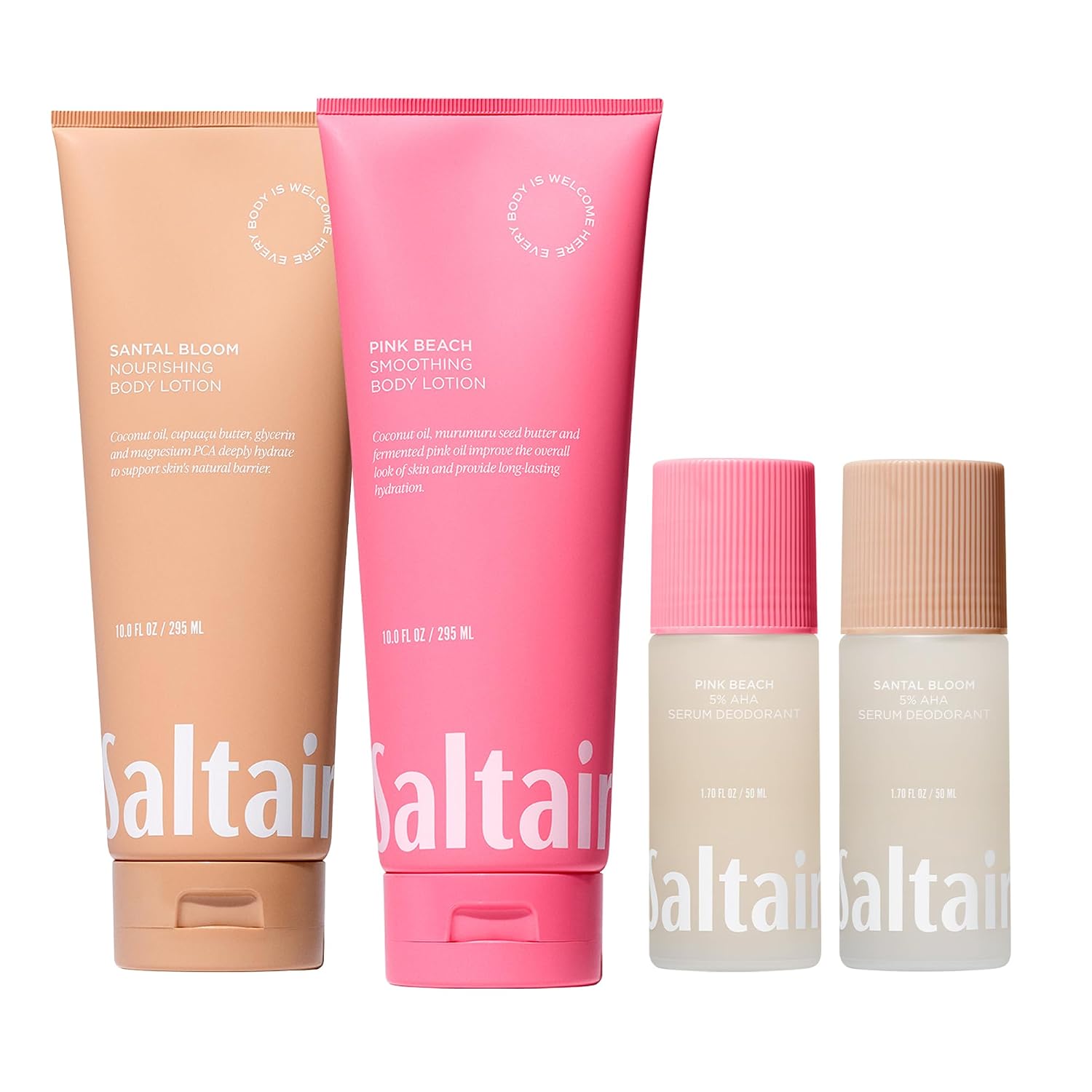 Saltair Signature Scents Body Lotion & Serum Deodorant Bundle – Hydrating Lotion and AHA Deodorant Set for Women and Men