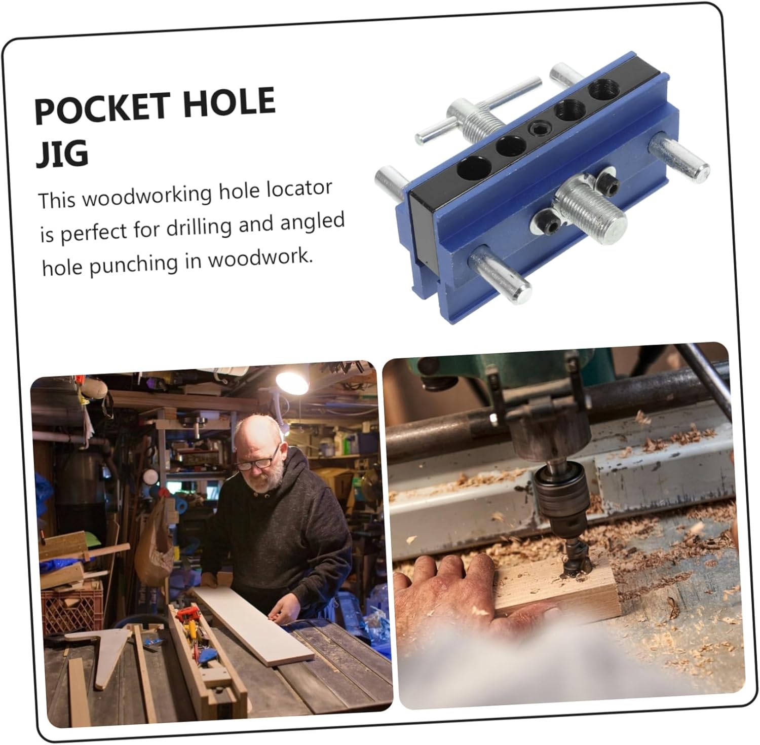 Uonlytech 1set Pocket Hole Tool for Woodworking for Accurate Straight Essential Carpentry for Beginners and