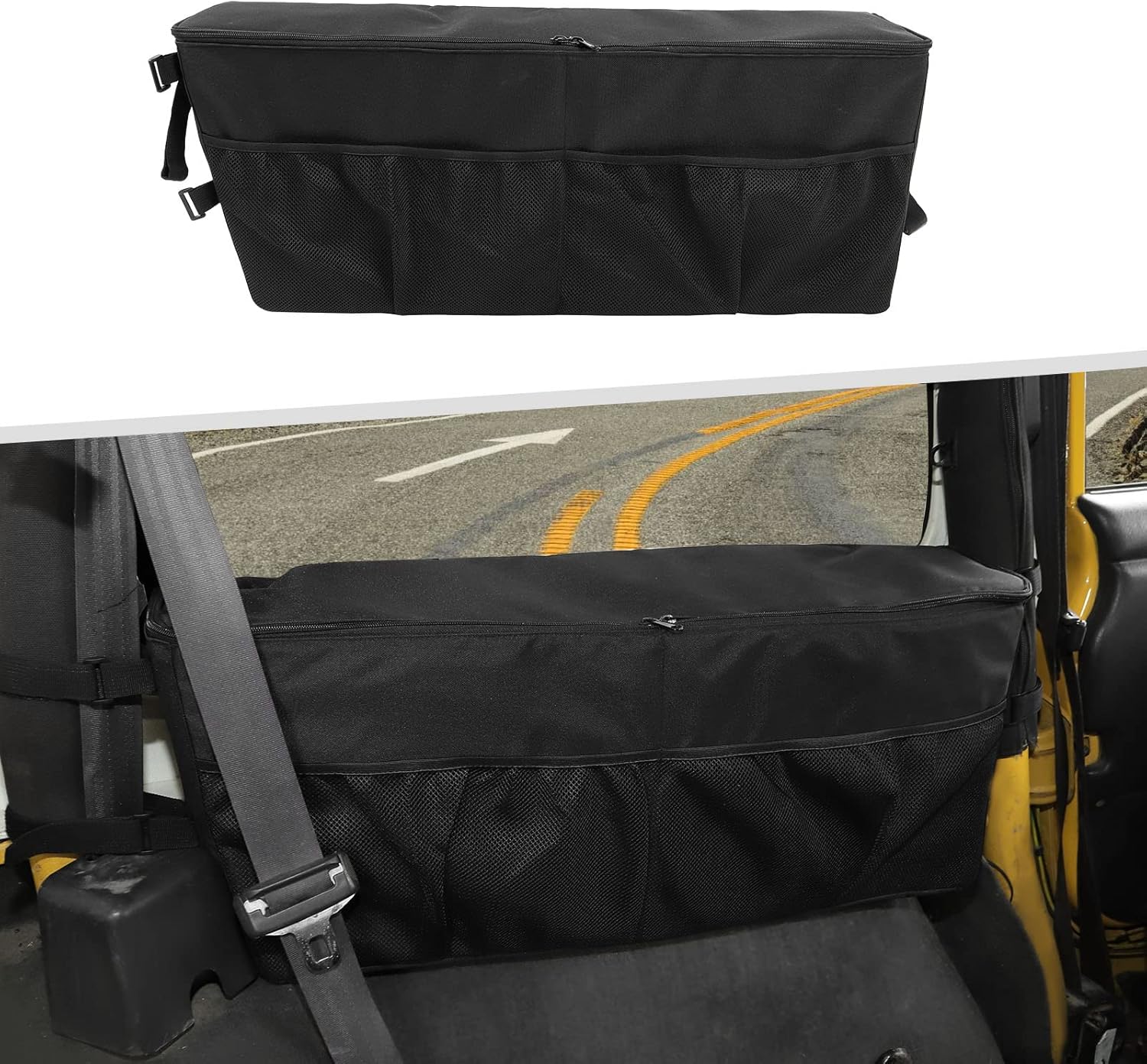 Jimen Compatible with Jeep Wrangler TJ 1997-2006, Trunk Storage Bag Cargo Organizer, Driver Side