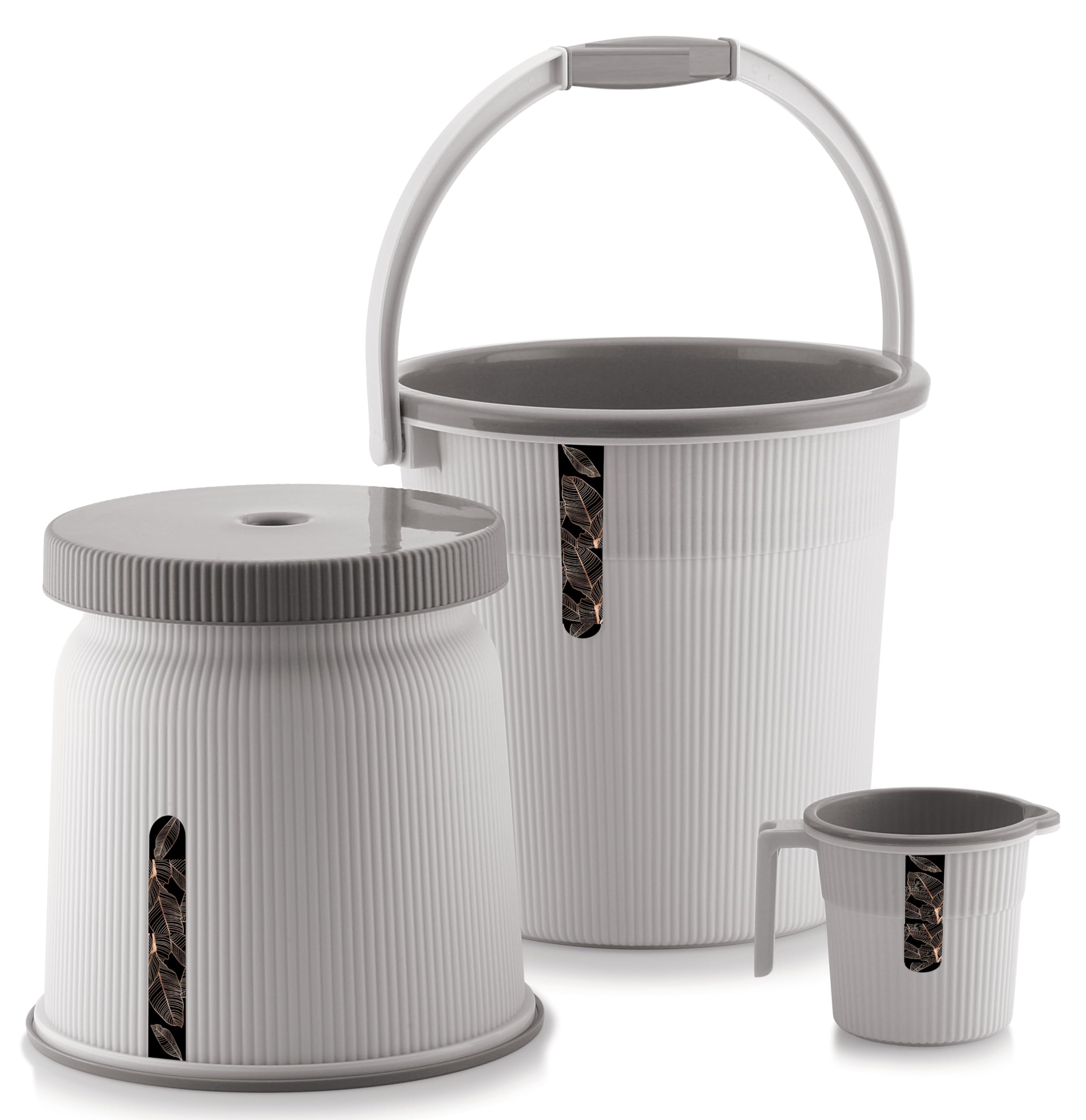 TEDEMEL New-TON Bathroom Set 3 Pcs, Bucket (18ltr), Batla/Stool Big, Mug (1 LTR) Bucket for Bathroom, Bathroom Cleaning Set Combo, Bucket Cleaning Set (New-TON 3 Light Grey) (B0CJC9VJLL) Amazon Price History, Amazon Price Tracker