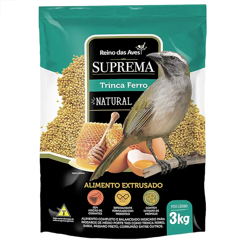 Suprema Trinca Ferro Extrusada 3kg - Reino Das Aves