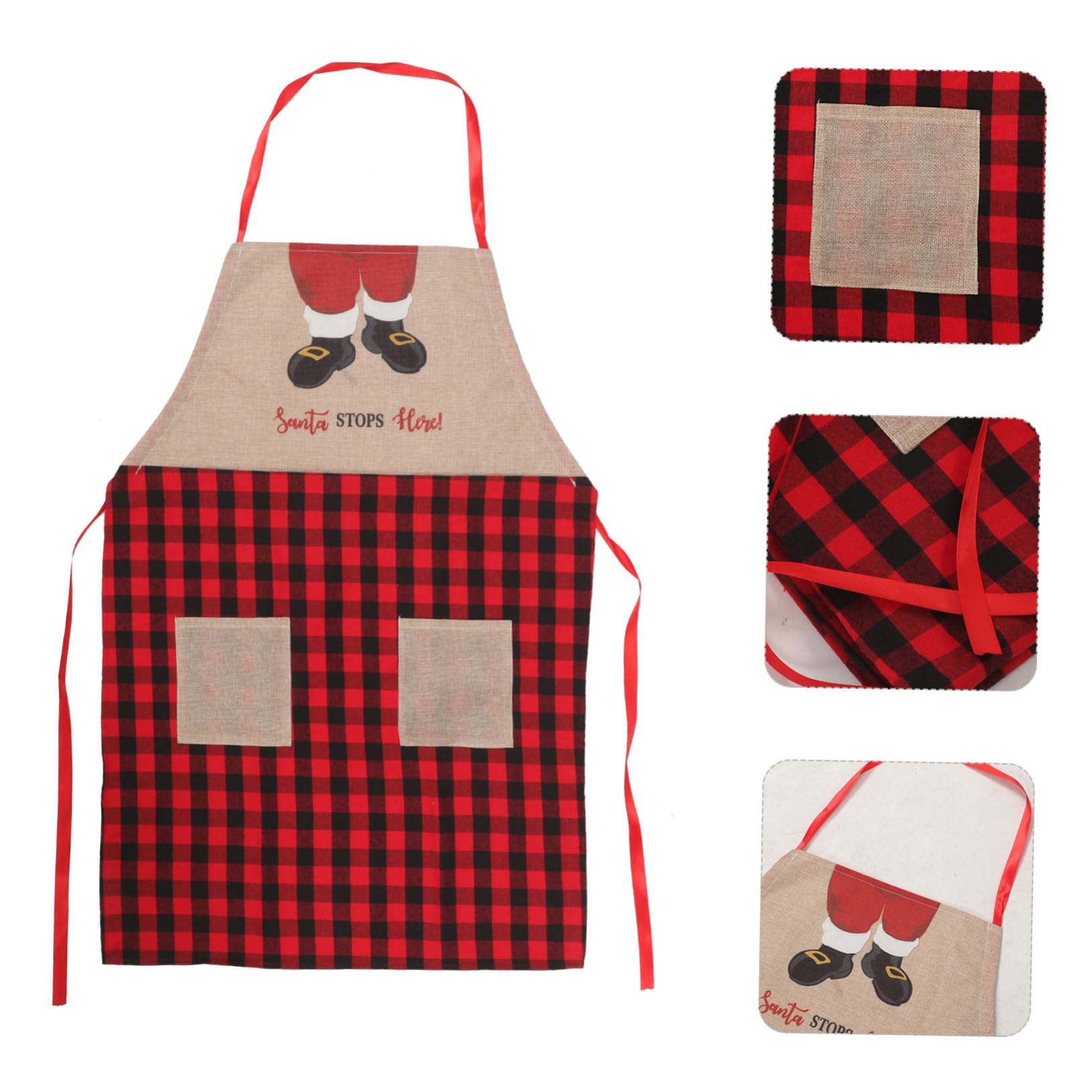 TOPBATHY 3piezas Delantal De Cocina Floral Delantal De Navidad De Rojo Para y Cocina