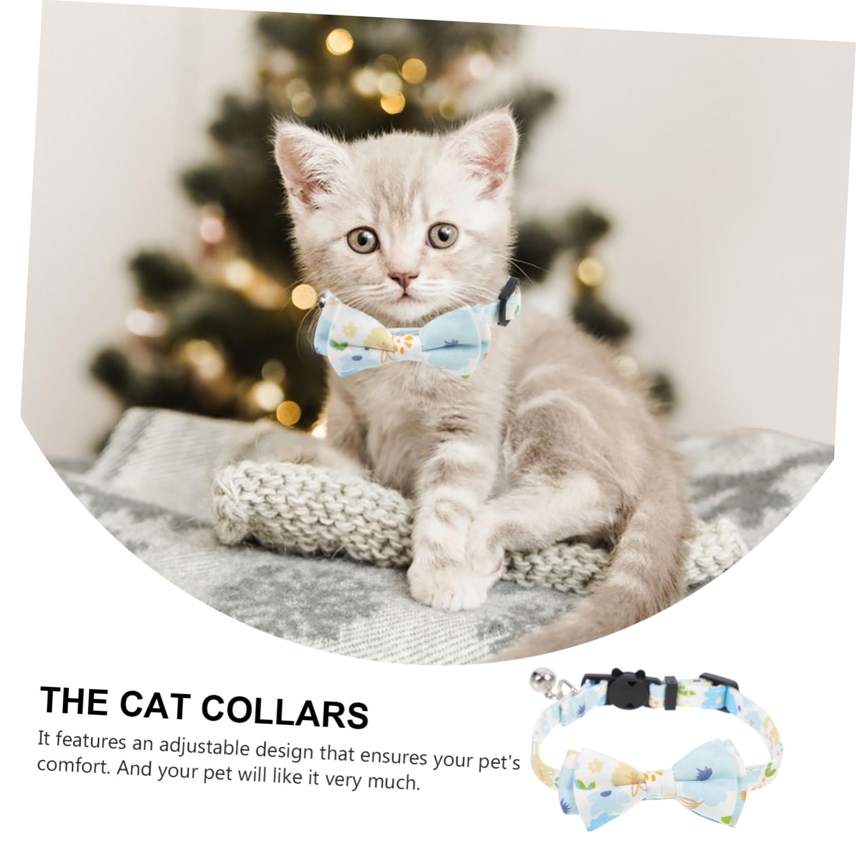 Sosoport 6pièces Colliers Extérieurs Résistants pour Chats Et Chiens De Colliers Décoratifs avec Nœud Et Clochette pour Kittens Et Animaux De Compagnie