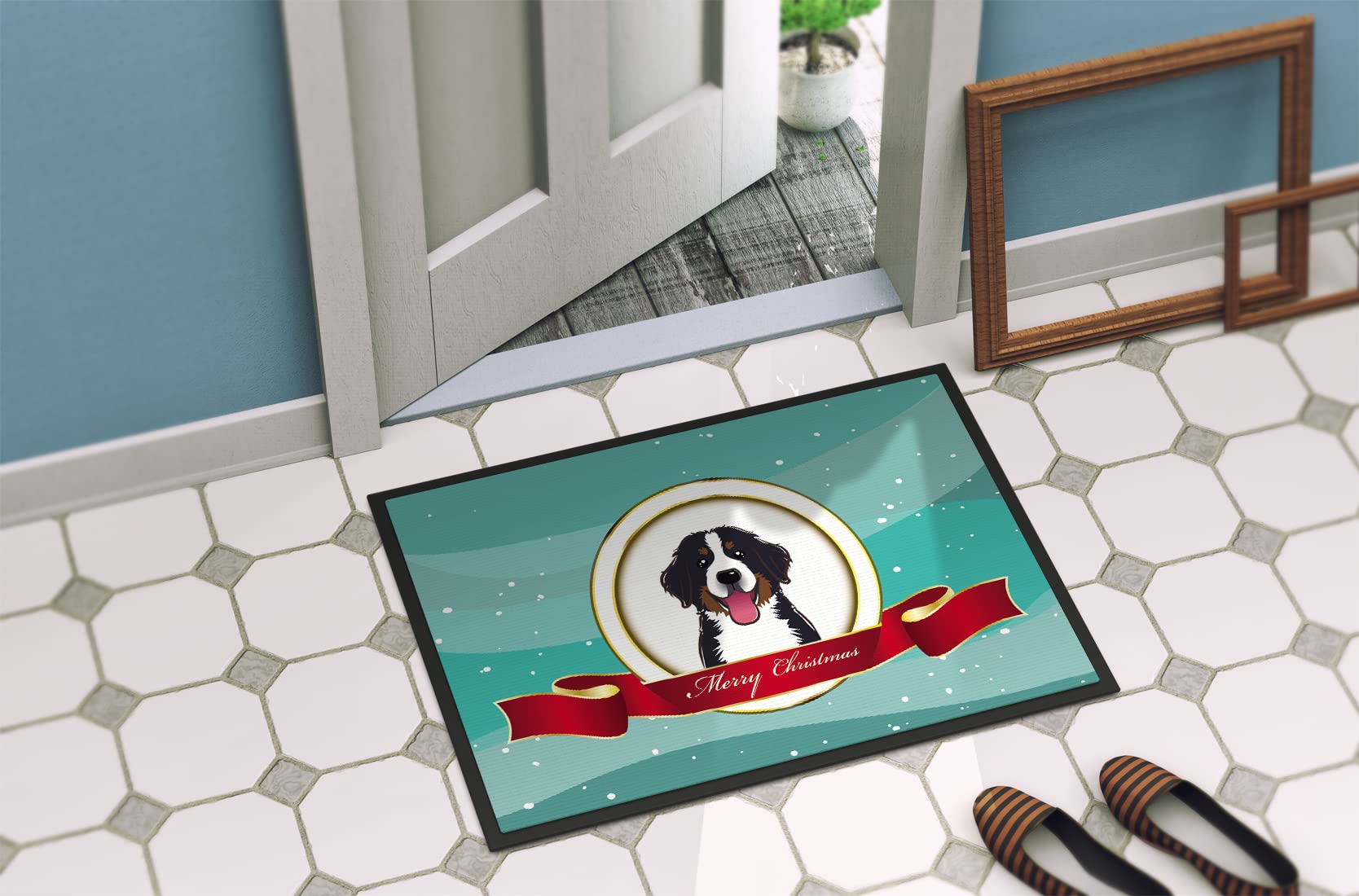 Caroline S Treasures Tappetino Per Mouse Multicolore Con Cane Bernese: Merry Christmas. Usalo Anche Come Presina O Sottopentola (BB1547MP). - 4