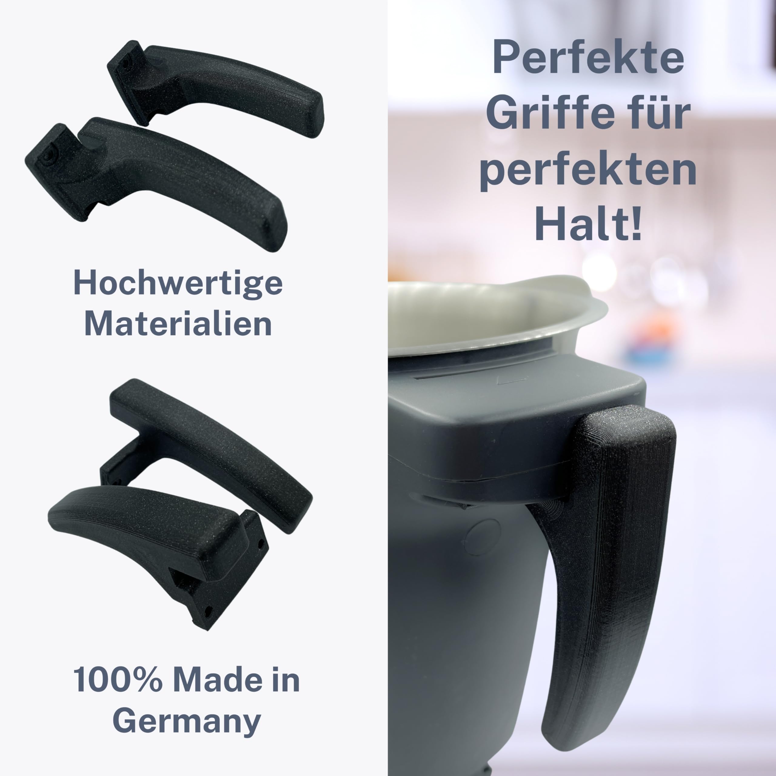LADSPRINT® Manici fissi, adatti per Monsieur Cuisine Connect/Compact, set di 2 manici, PETG di alta qualità, stabile e robusto, bel design, con 4 viti, Made in Germany LADSPRINT® Manici fissi, adatti per Monsieur Cuisine Connect/Compact, set di 2 manici, PETG di alta qualità, stabile e robusto, bel design, con 4 viti, Made in Germany