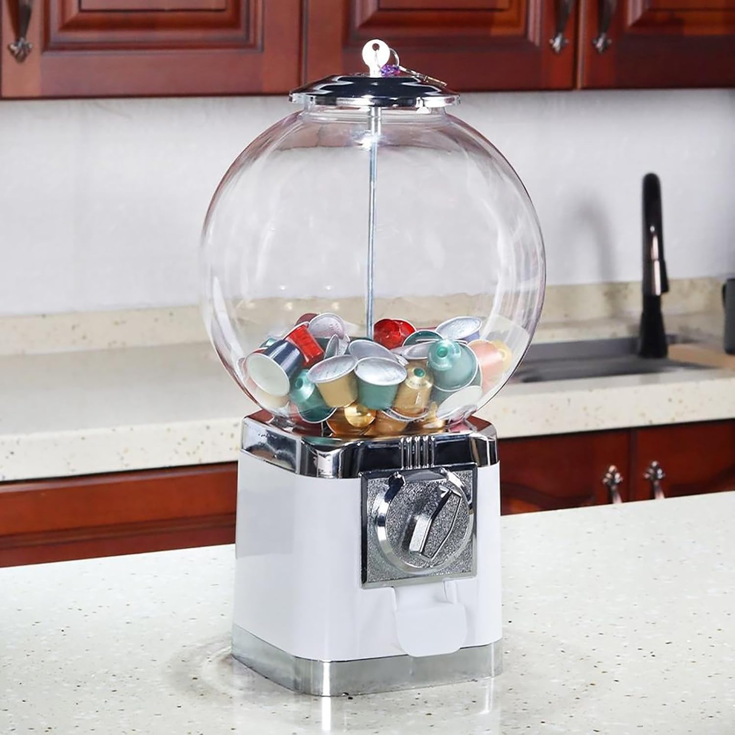 KJZQXYX Coffee Pod Gashapon Machine, Coffee Pod Dispenser Organizer Rack, Candy Dispenser, Capsule Gumball Vending Machine,for Business