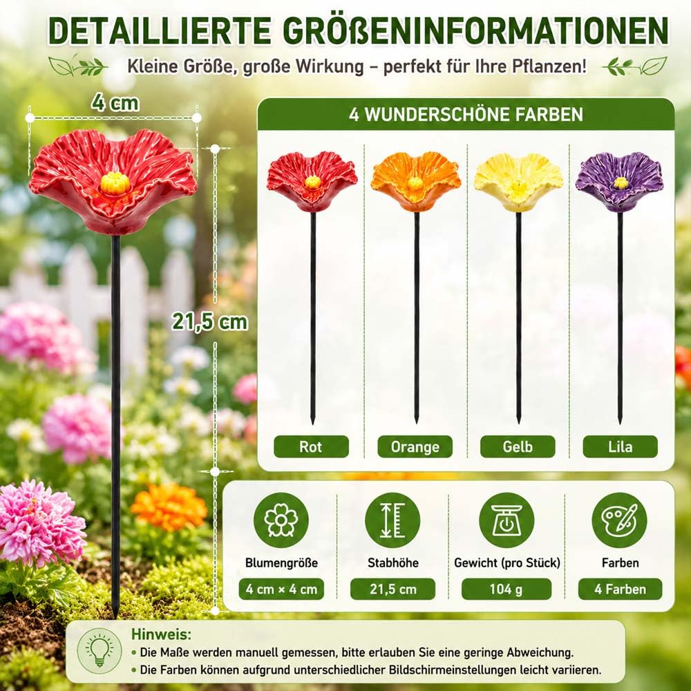 Generisch Bienentränke Keramik,Handgemachte BienenblüTen Wetterfeste Keramik-TräNken, 4er-Set,4 KeramikblüTen FüR Bienen, FüR Garten, Hof, Terrasse (4PC)
