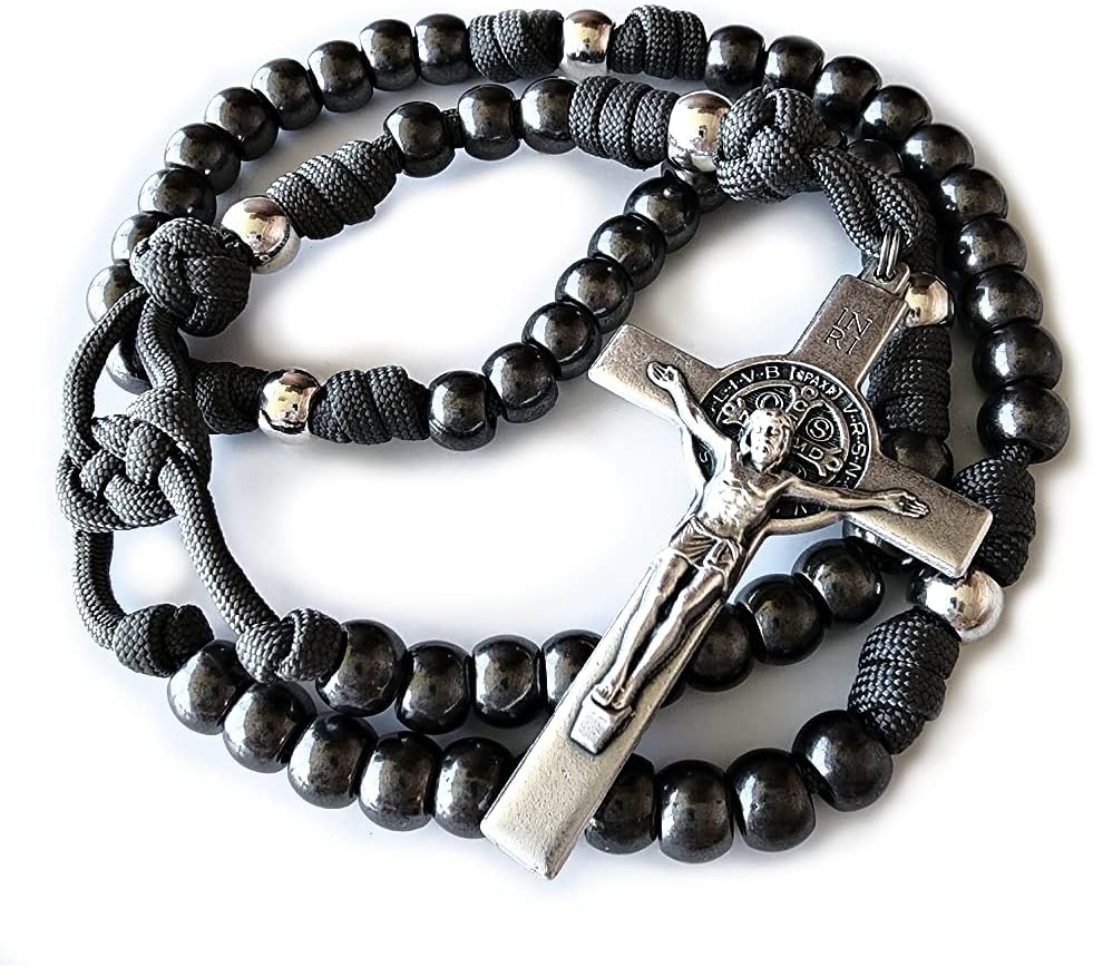 Rugged Rosaries® ASHES to ASHES Catholic Rosary with Metal Beads - Strong Handmade