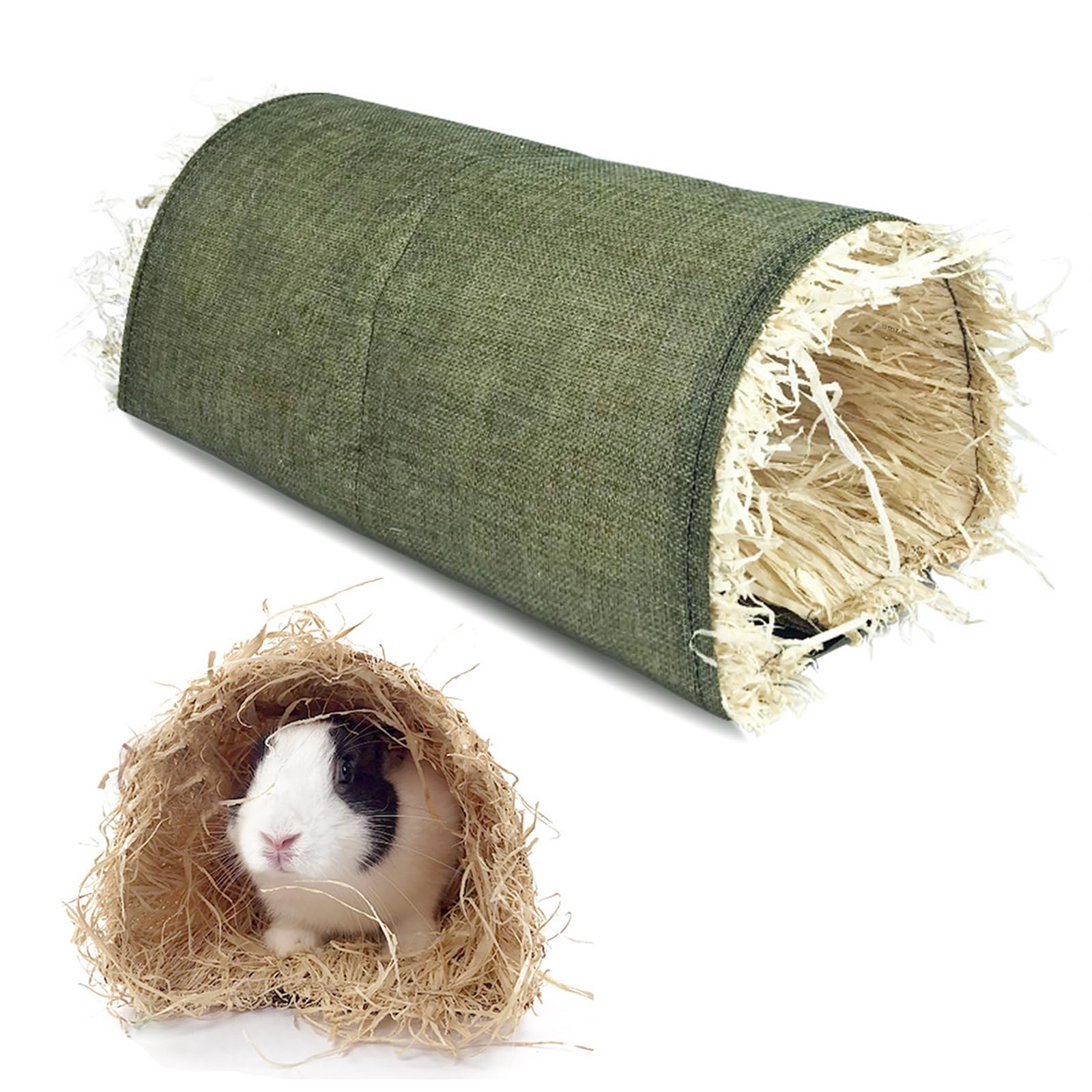 Túnel de conejo, túnel para cobayas, túnel de peluche, hámster, accesorio para pequeños animales, juguete para animales pequeños, cobayas, hurones, chinchillas, erizos (verde)