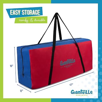Giantville Giant 4 in a Row Connect Game + Storage Carry Bag - 4 Wide X 3.5 Tall - Oversized Jumbo Sized Entertainment for Outdoor/Indoor Play for Kids & Adults - Durable Waterproof - 2024 Version