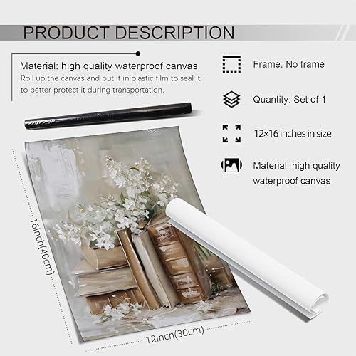 Miniatura 2 de Pósteres de libros antiguos victorianos Light Academia botánico floral arte de pared vintage preppy estético pintura al óleo impresiones para sala