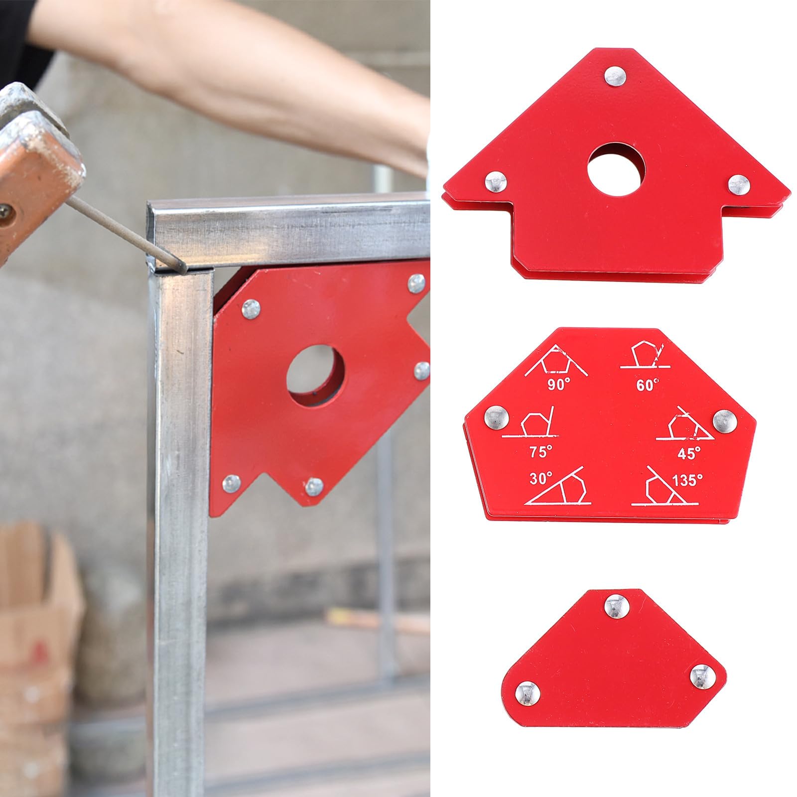 6 Piezas Soporte de Soldadura Magnético Rojo de Posicionador