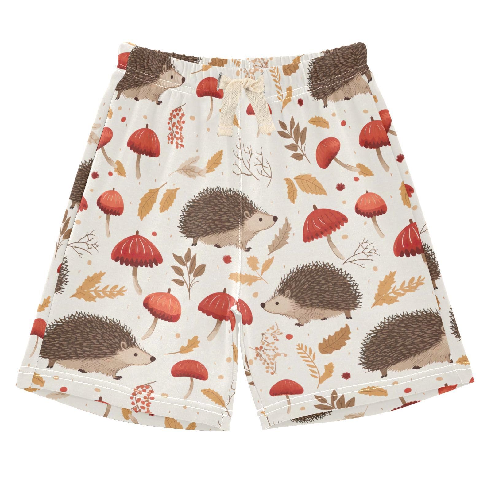 J JOYSAY Mushroom Hedgehogs Toddler Baby Boy Shorts Casual Athletic Shorts with Drawstring Elastic Waist Baby Shorts Bottoms for 3T Baby Kids