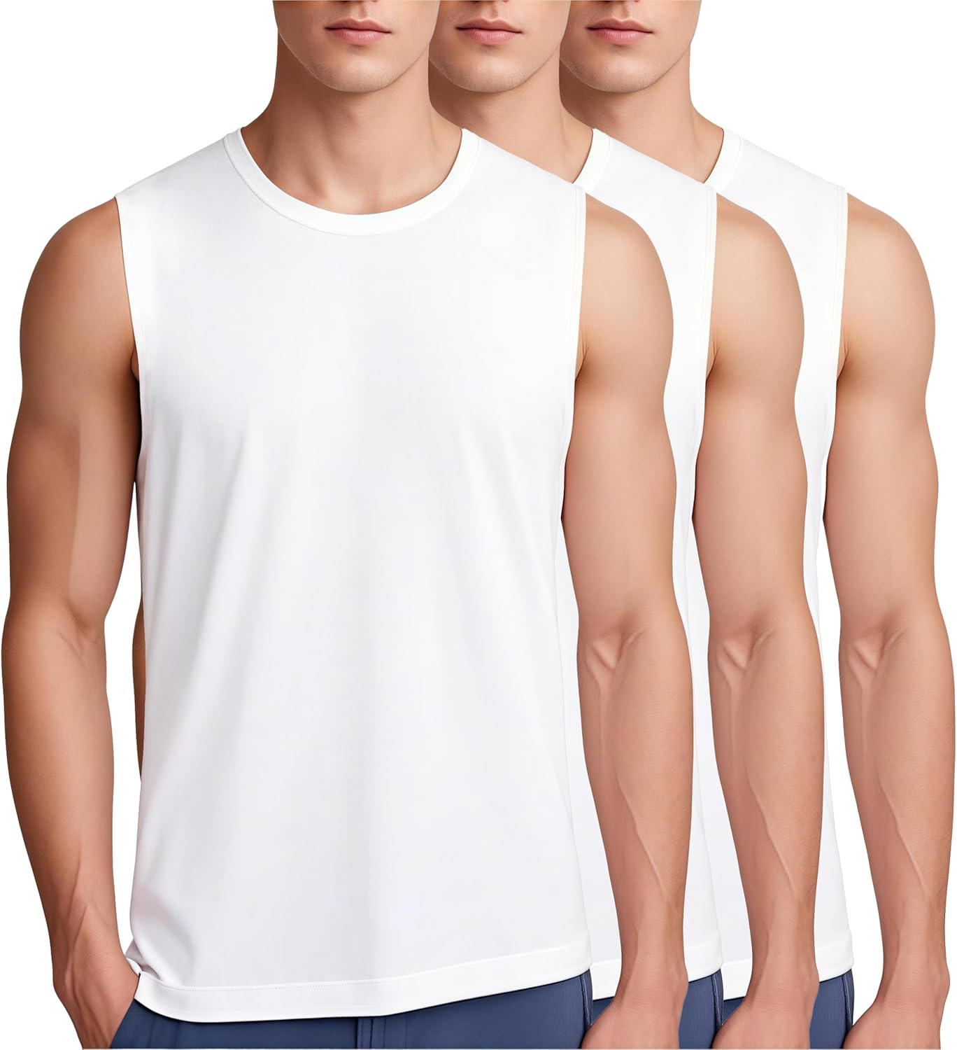 Mettclasi Men's Heavy 100% Cotton Sleeveless Muscle Shirt, 1 Or 3 Pack, Loose Fit Classic Solid Tank Top for Men