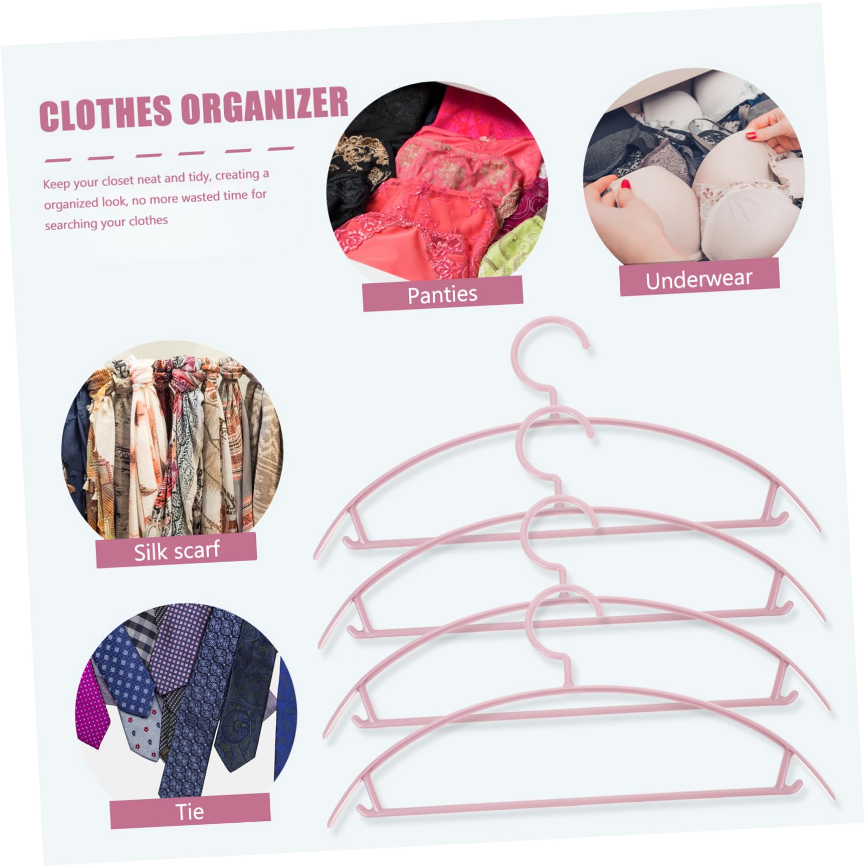 KOMBIUDA 10pcs Nonslip Clothes Hangers Traceless Design Wide Shoulder Plastic for Home Storage and Preventing Deformation of Clothes for All Types of Garments