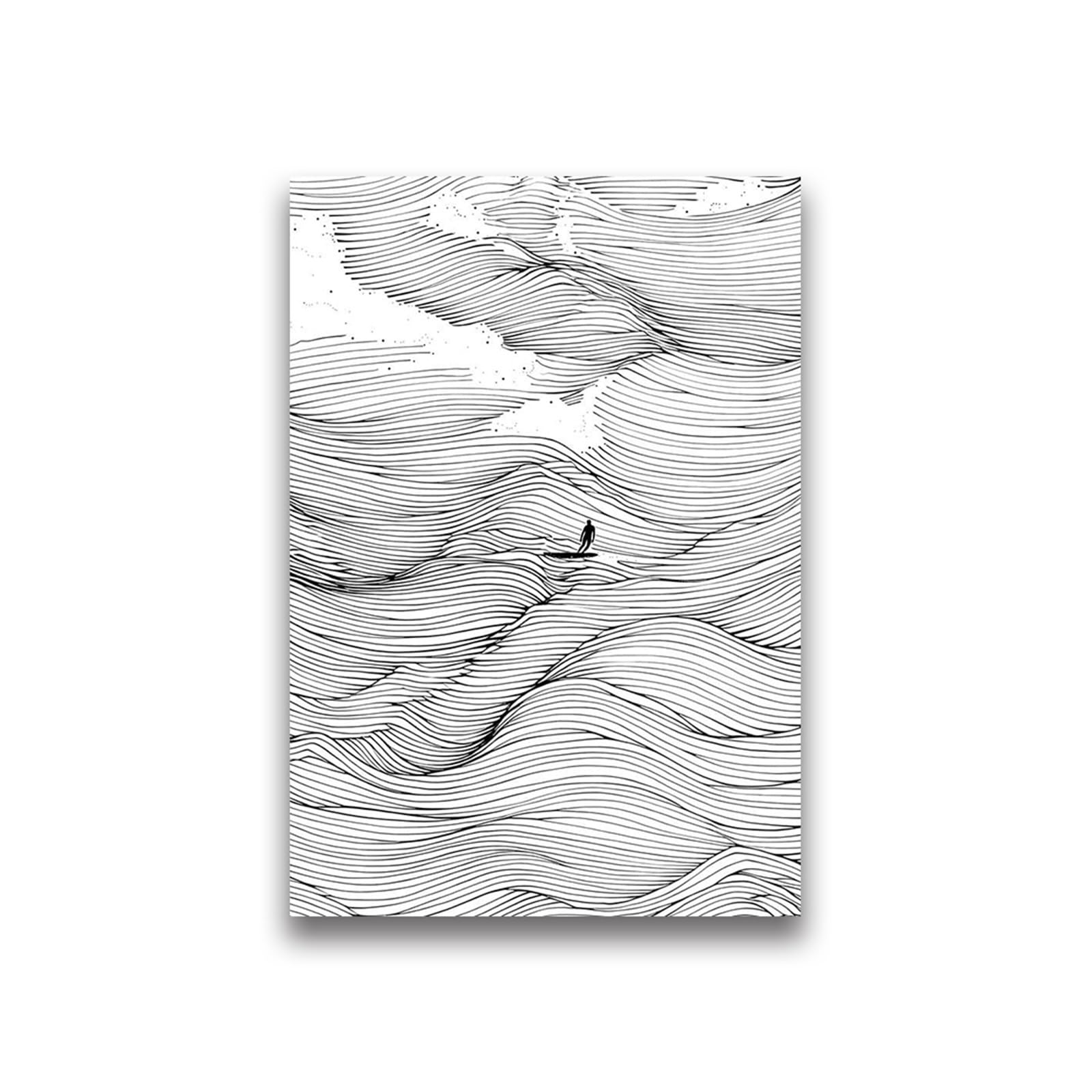 Graiting 1pc Waves Art Pictures Surfing Penguin Manta Dolphin Whale Prints Canvas Painting For Home Living Room Decoration(11,50x70cm)