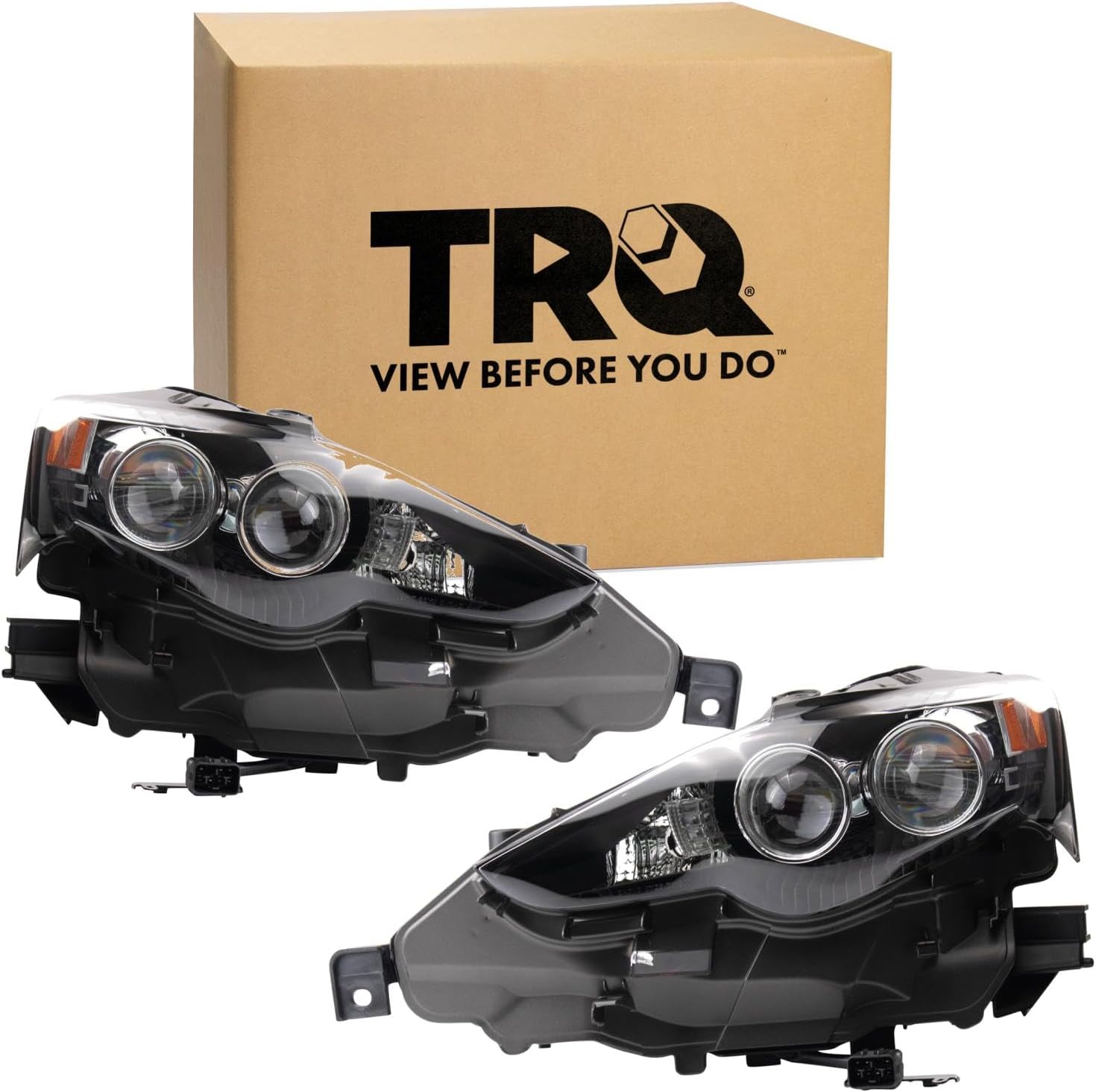 TRQ 2-Piece Headlight Assembly Set for Lexus IS200t/IS250/IS300/IS350