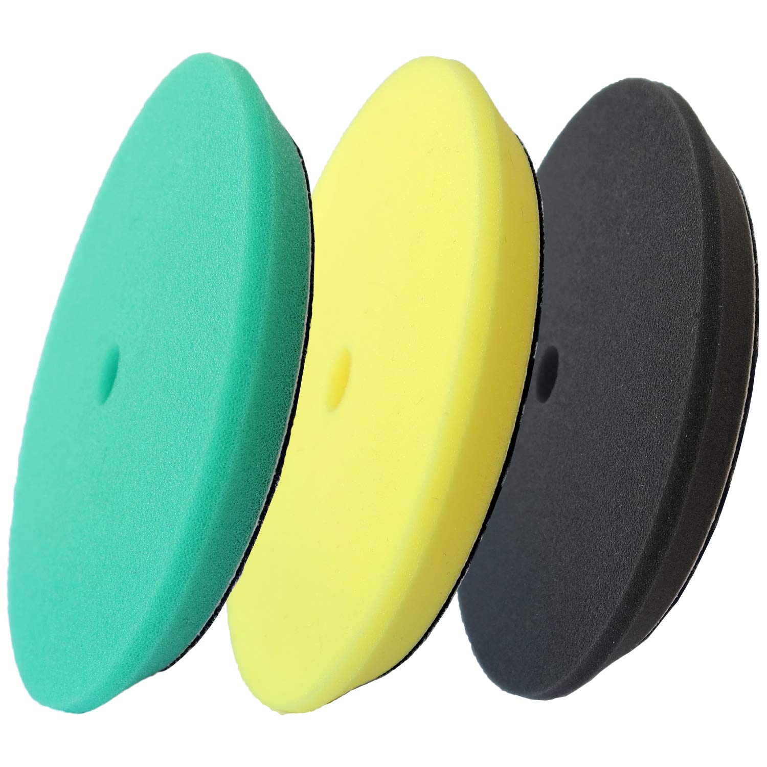 3 x podkładki polerskie, 17,8 cm, do szlifierek orbitalnych, 17,8 cm, orbitalne podkładki polerskie, z haczykiem i pętelką piankową do cięcia, komponowania, polerowania i woskowania