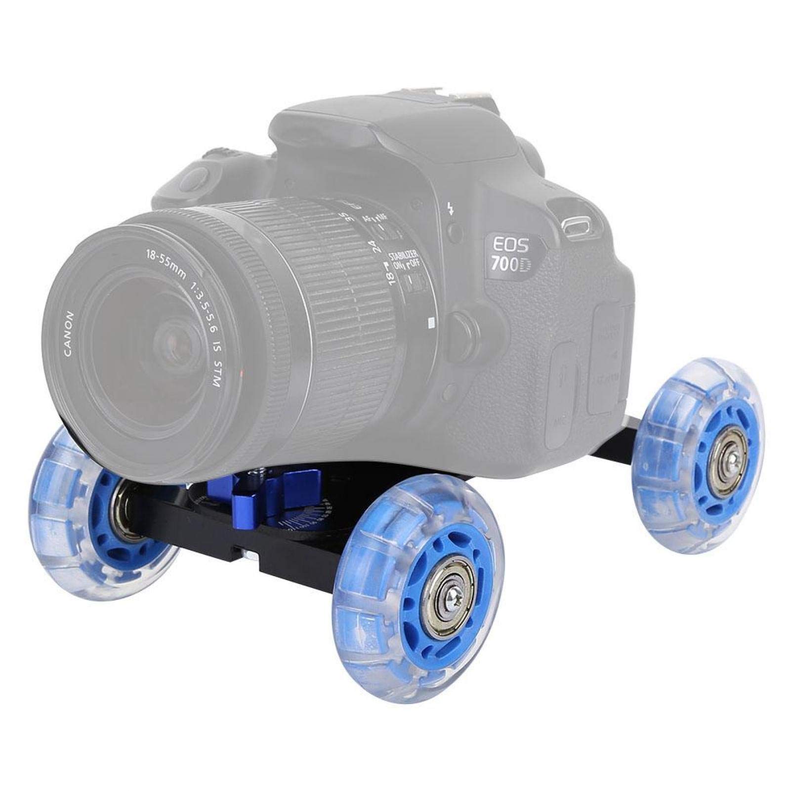 Slider Dolly - Mini-Desktop Tragbar 10 Kg Tragkraft Schiebewagen Track Mit Drehbaren Gummirädern Rollschienen für DSLR-Kamera Camcorder Smartphone