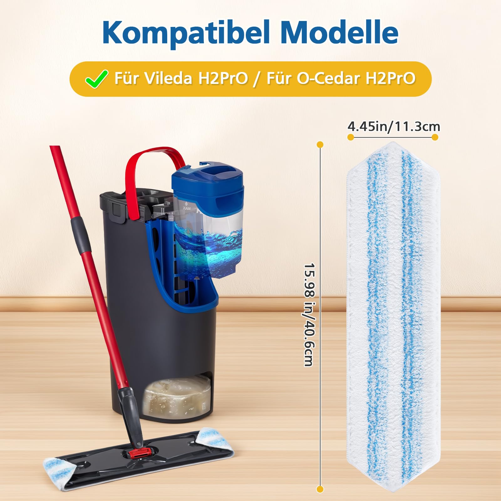 6 sztuk podkładek z mikrofibry, kompatybilne z Vileda H2PrO i O-Cedar H2PrO, zapasowe pokrycie, szybkie usuwanie plam