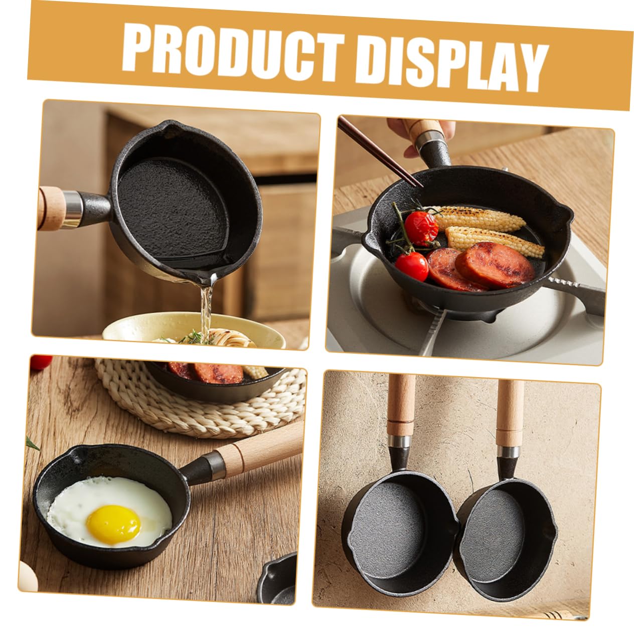 FUNOMOCYA Egg Frying Pan Cast Iron Skillet Mini Butter Melting Pot Milk Warmer Pot