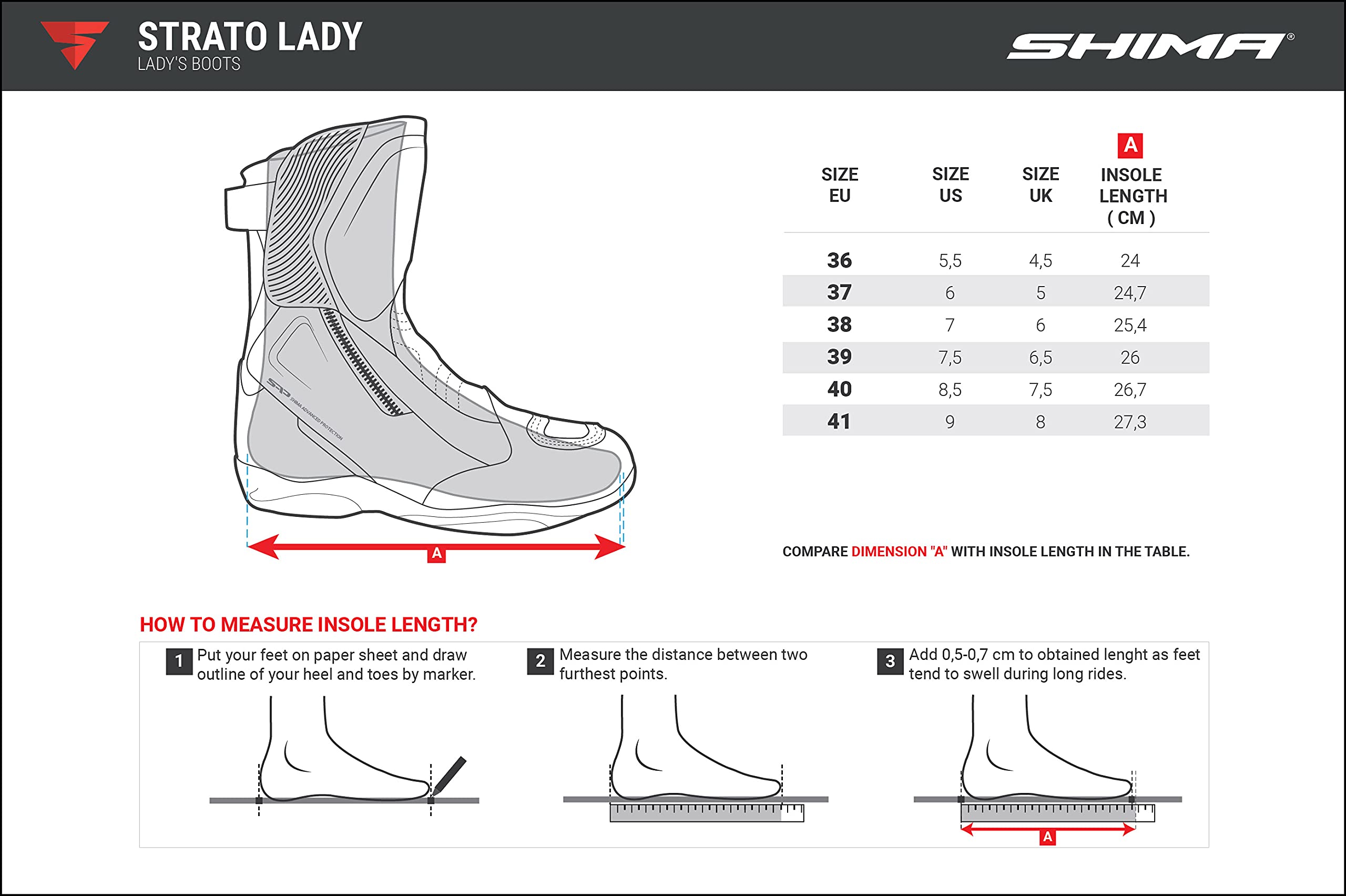 SHIMA Strato Lady Scarpe da motoUnisex - Adulto
