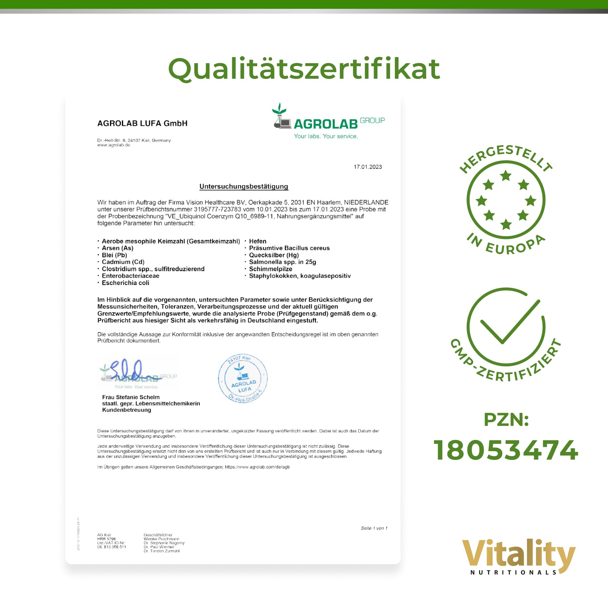 Q10 Kapseln Hochdosiert Ubiquinol CoQ10 100mg, aktive Form, Höchste Bioverfügbarkeit, Premium Coenzym Q10 Hochdosiert, 60 Kapseln Vitality Nutritionals by Vitaminexpress