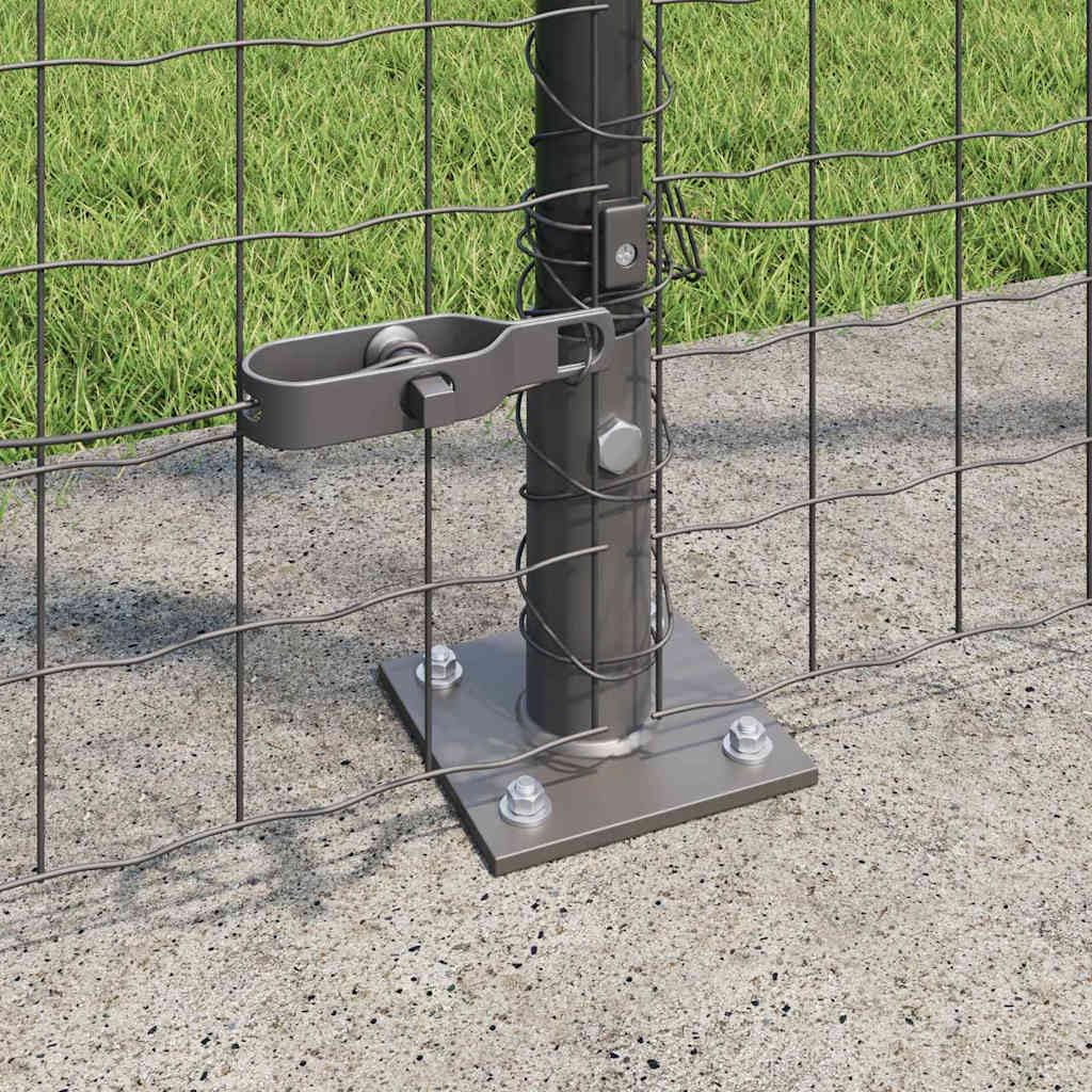 Pali per recinzione, 52 pezzi, grigio, 3,2 x 3,2 x 50 cm | Acciaio verniciato a polvere, resistente alle intemperie, per giardino e terrazza, facile montaggio con martello