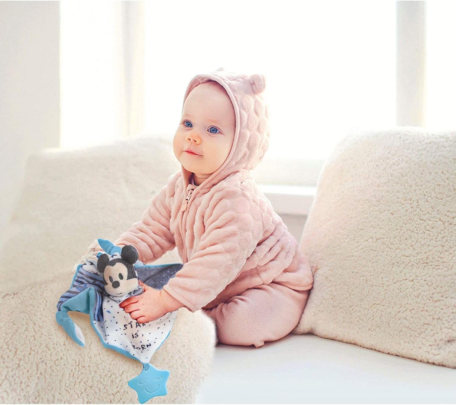 Clementoni - 17345 - Doudou Disney Baby Mickey - Soft toy and soft toys for early and early learning - 100% machine washable, 0 months and up